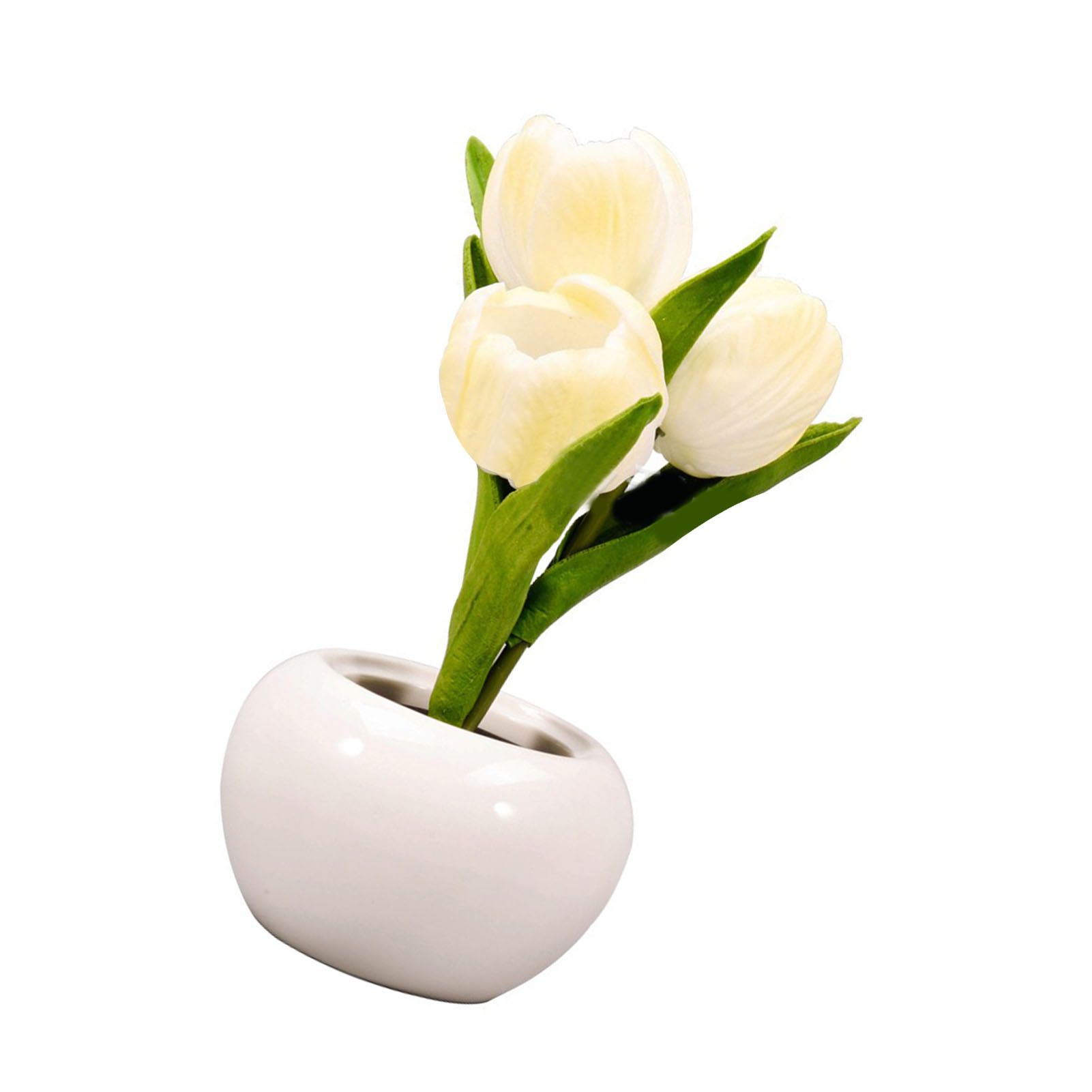 Tulip Night Light Soft Light Exquisite Ceramics PU Flower Table Lamp for view 4