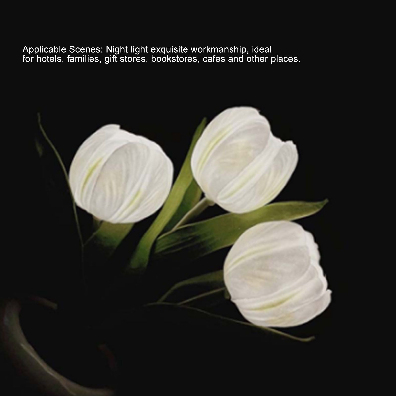 Tulip Night Light Soft Light Exquisite Ceramics PU Flower Table Lamp for view 10