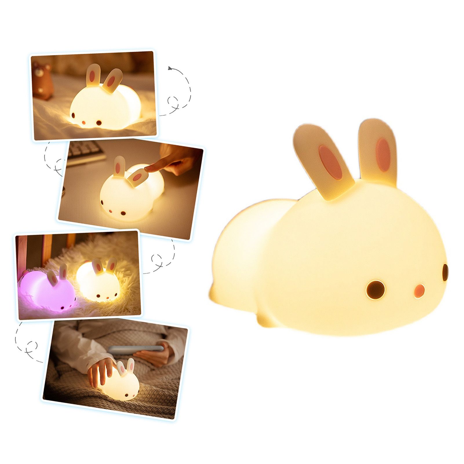 Bunny Night Light Sensitive Induction Portable Silicone Cute Style view 3