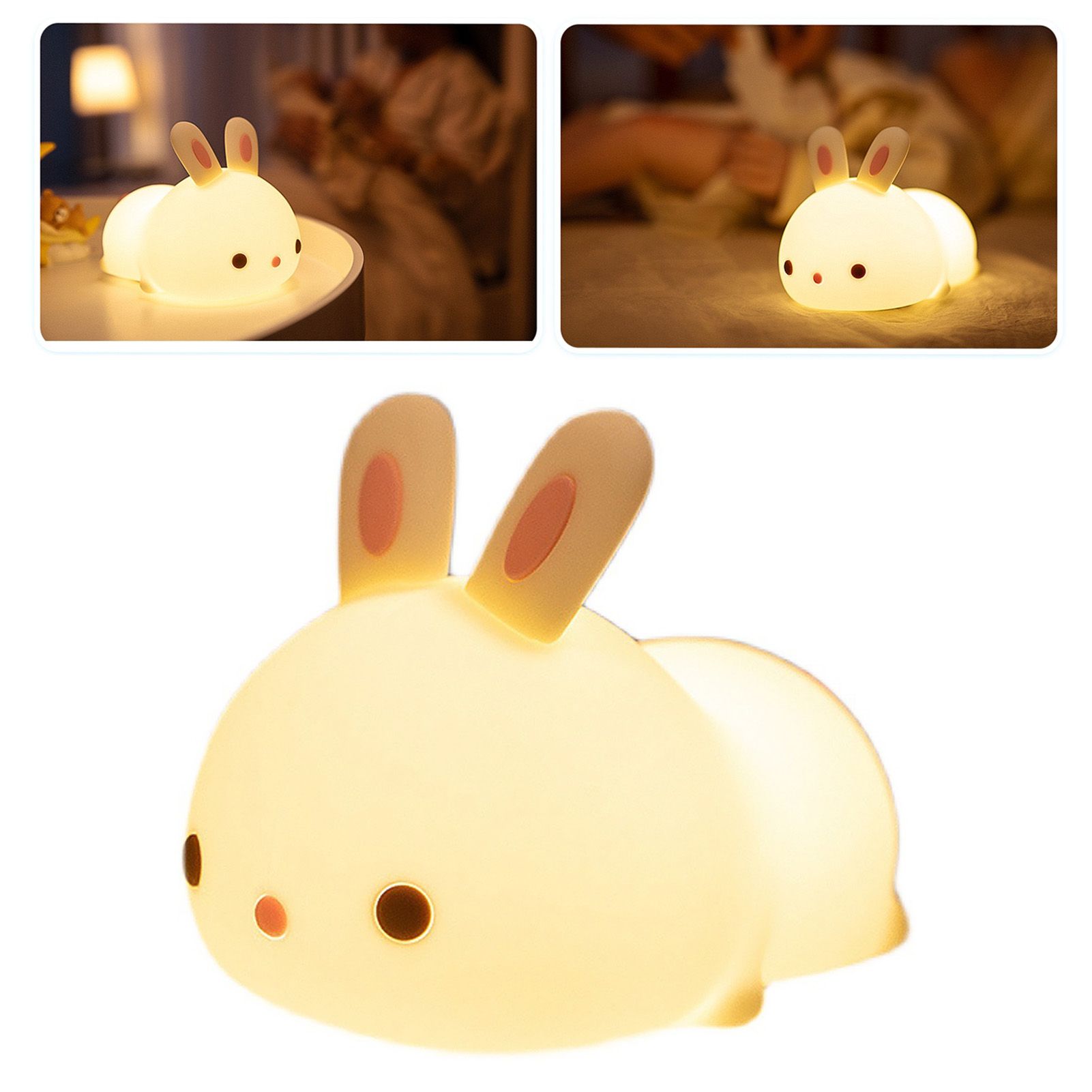 Bunny Night Light Sensitive Induction Portable Silicone Cute Style view 4