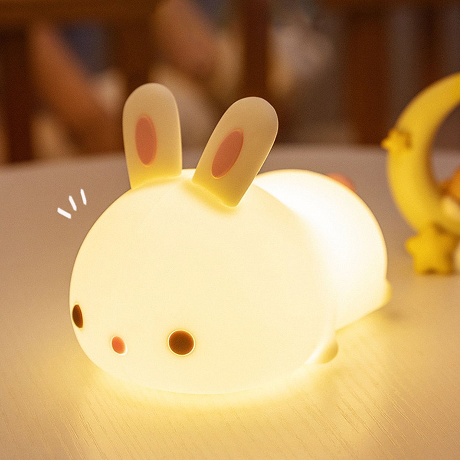 Bunny Night Light Sensitive Induction Portable Silicone Cute Style view 5