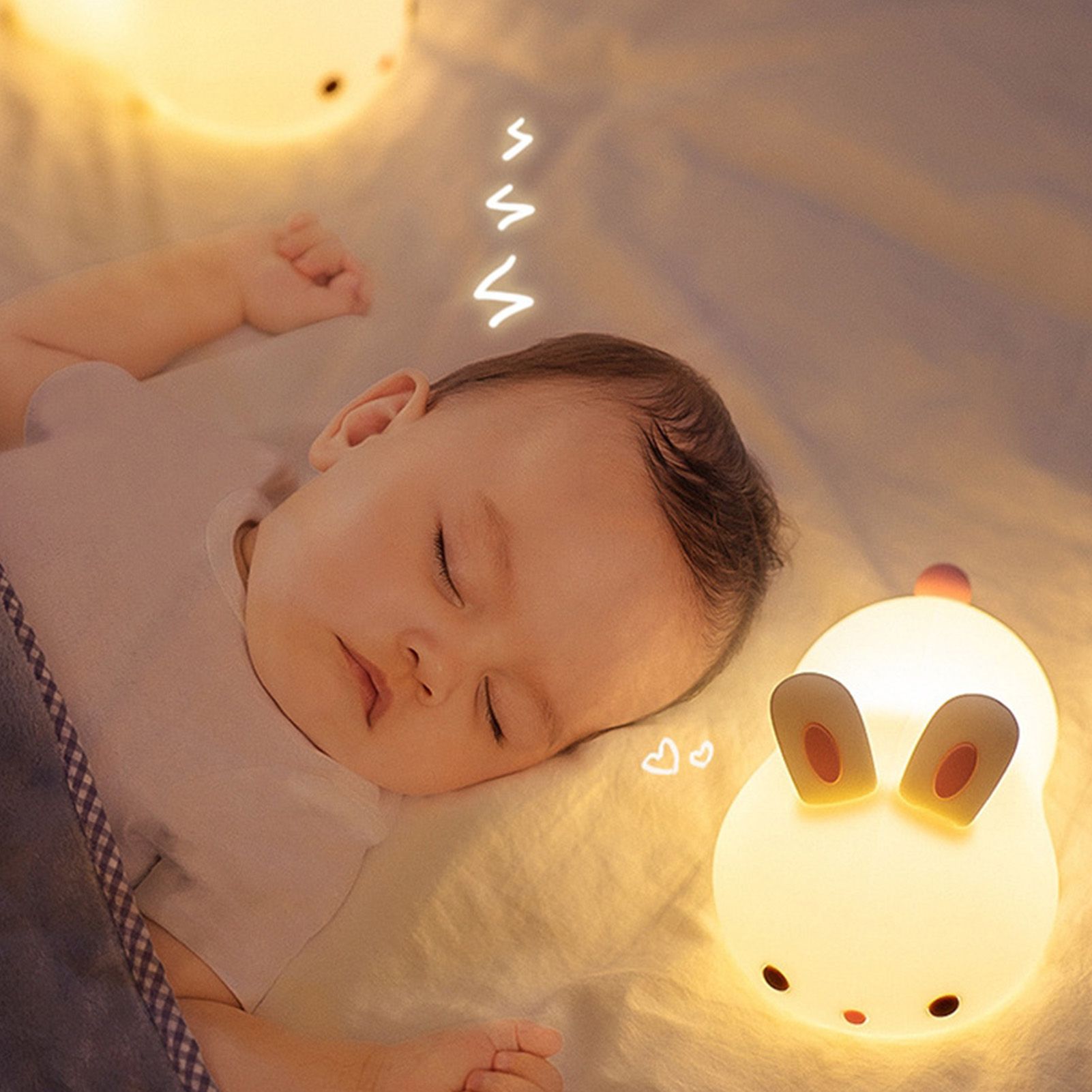 Bunny Night Light Sensitive Induction Portable Silicone Cute Style view 6