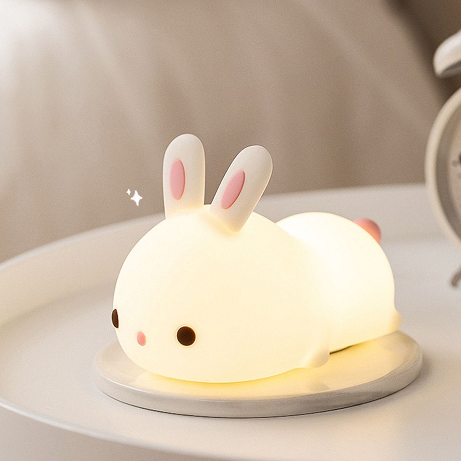 Bunny Night Light Sensitive Induction Portable Silicone Cute Style view 9