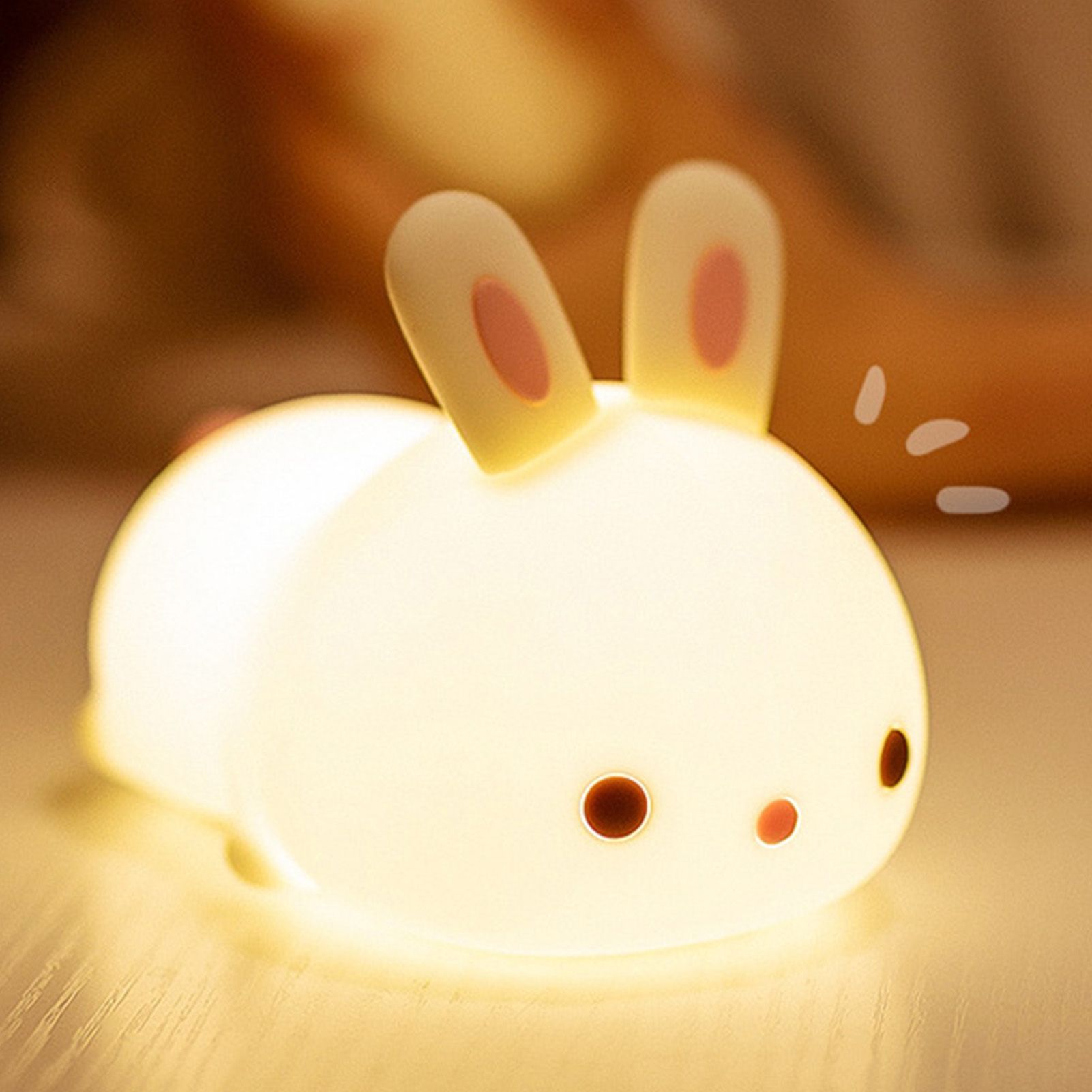 Bunny Night Light Sensitive Induction Portable Silicone Cute Style view 10