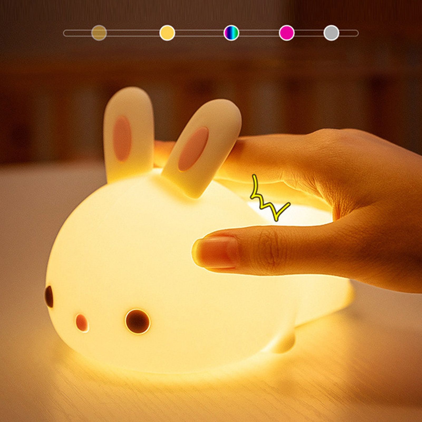 Bunny Night Light Sensitive Induction Portable Silicone Cute Style view 11