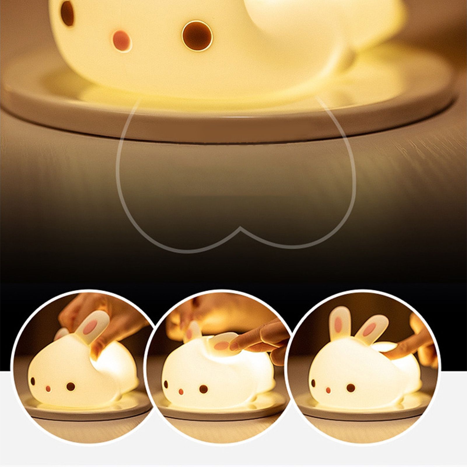 Bunny Night Light Sensitive Induction Portable Silicone Cute Style view 15