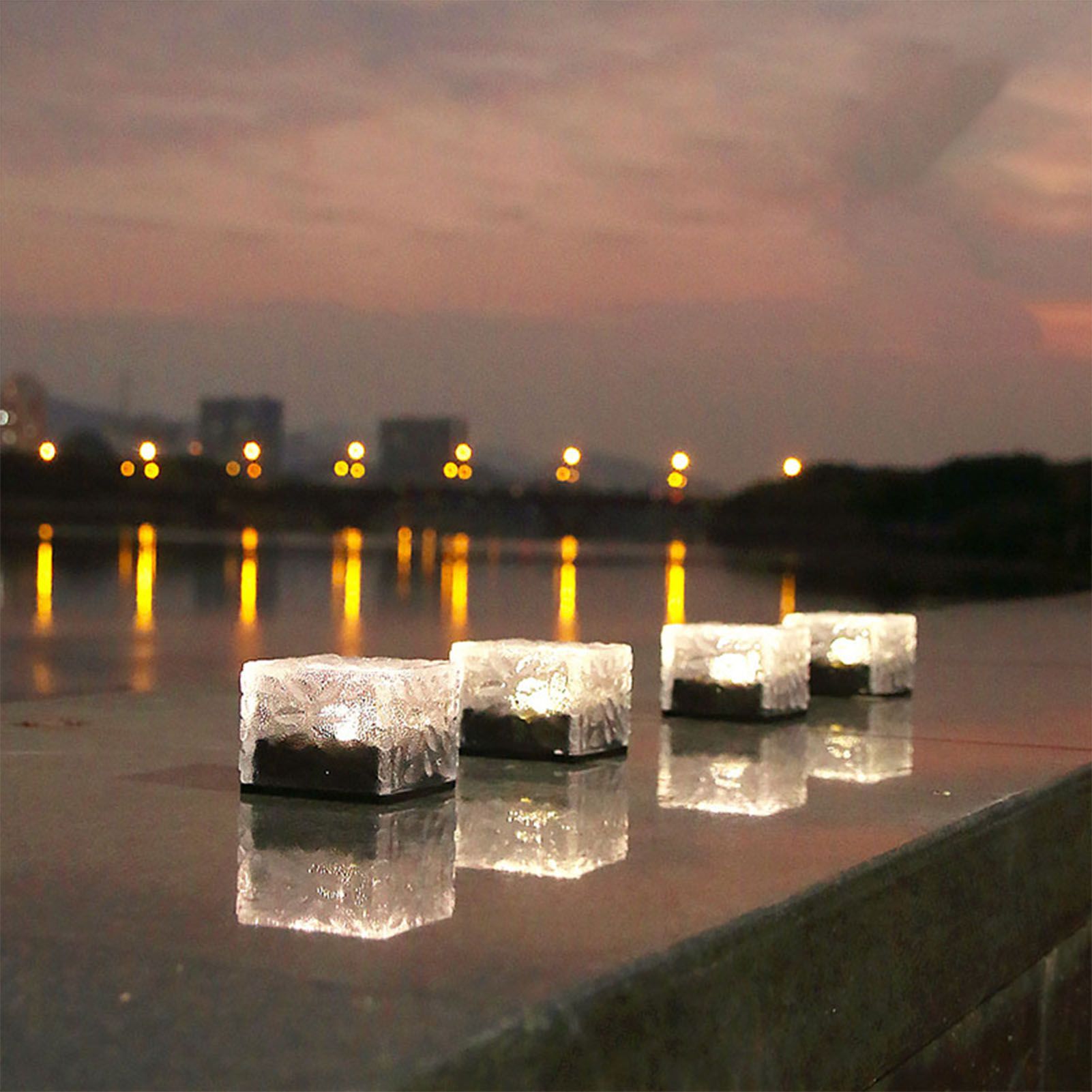 Solar Ground Light Ice Brick Shape Automatic Light Control Switch Waterproof view 6