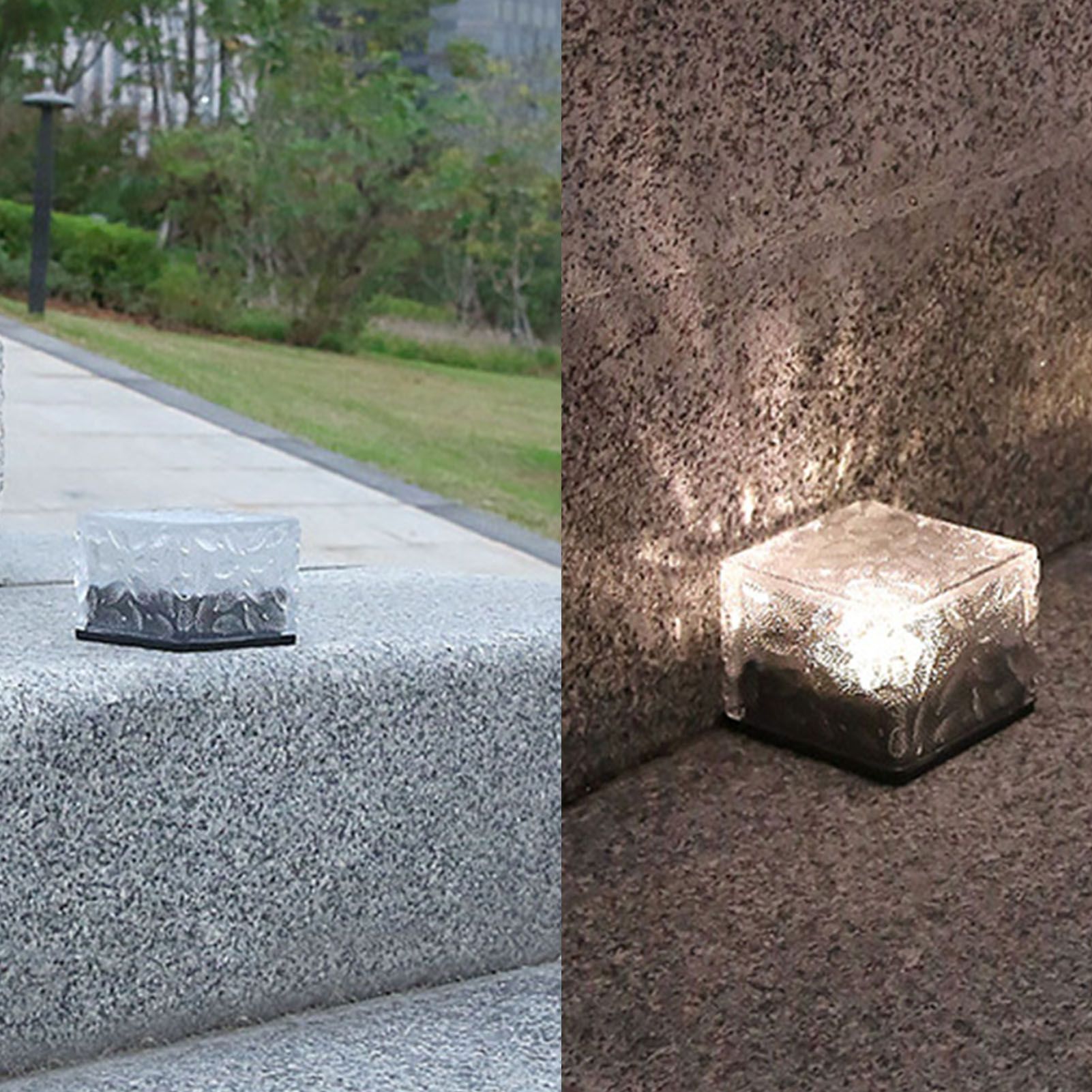 Solar Ground Light Ice Brick Shape Automatic Light Control Switch Waterproof view 10