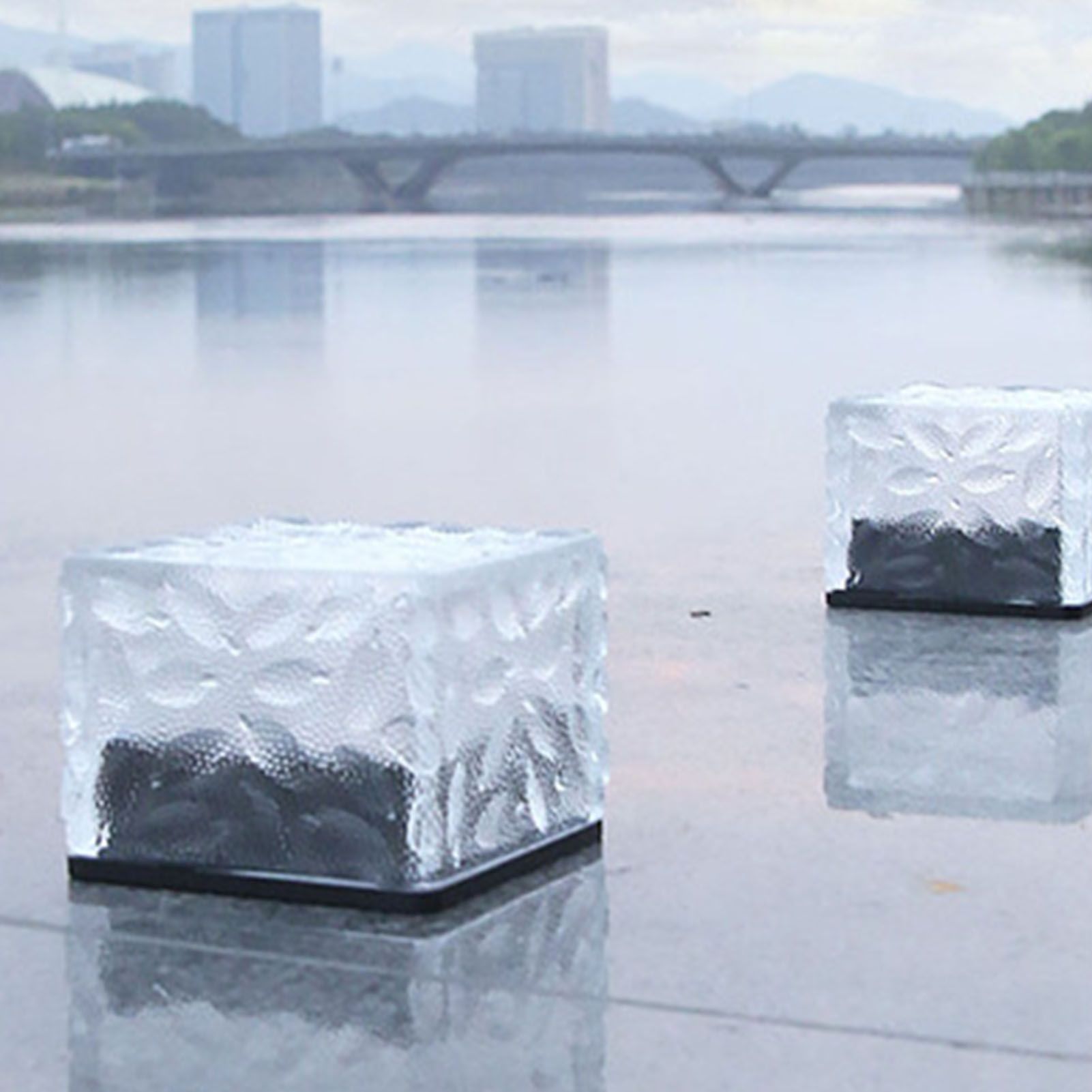Solar Ground Light Ice Brick Shape Automatic Light Control Switch Waterproof view 11