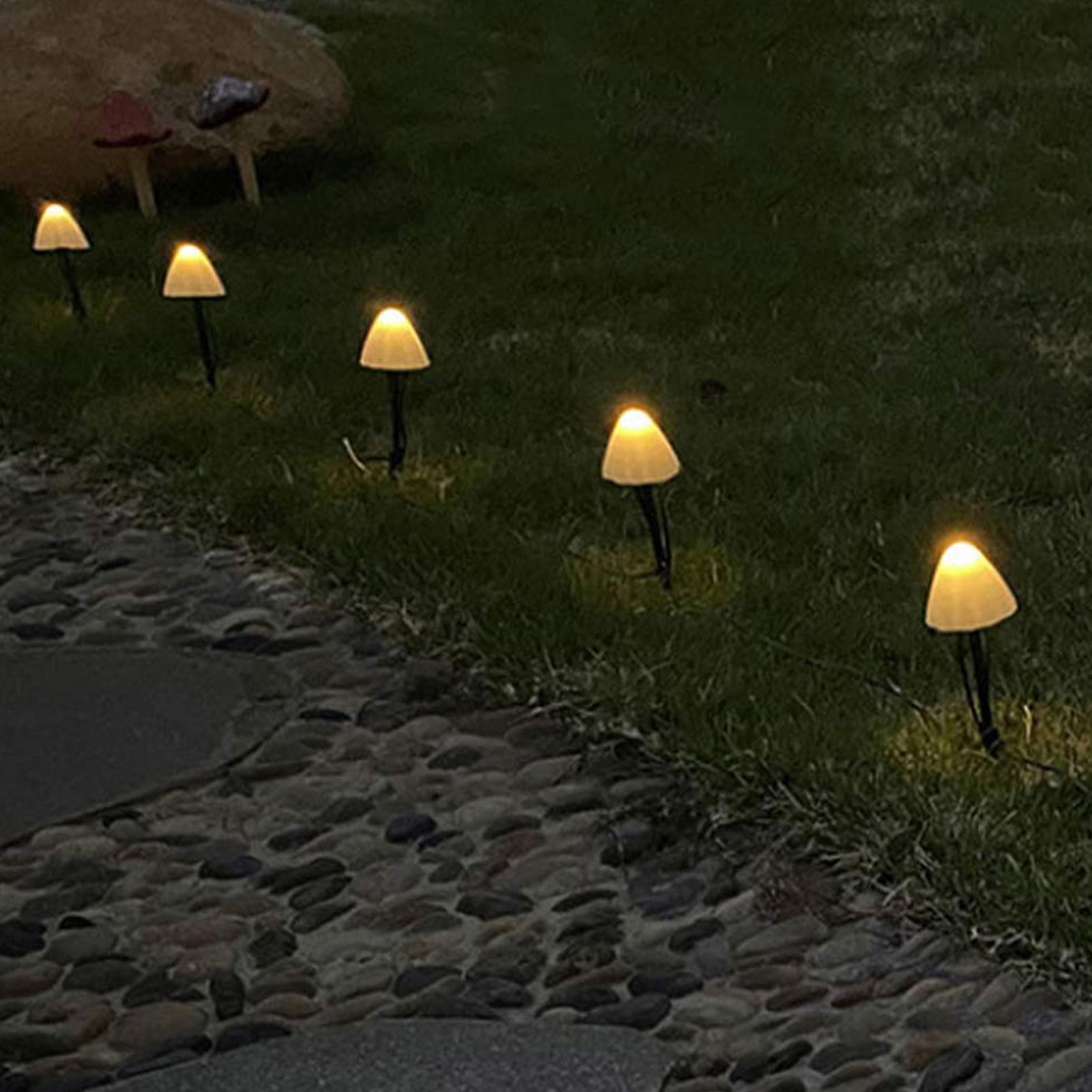 Mini Mushroom Solar Lights 8 Modes LED Waterproof String Pathway Outdoor view 4