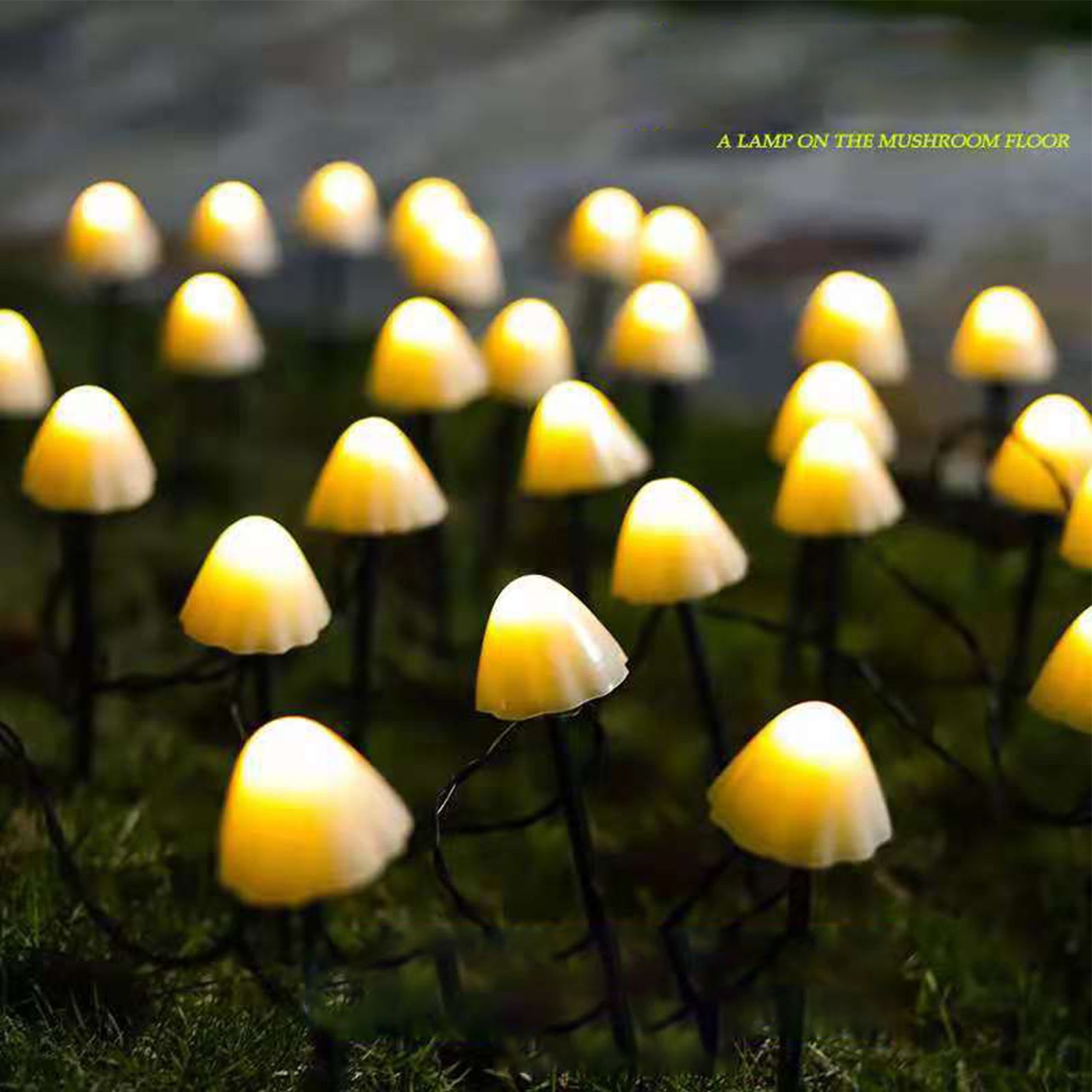 Mini Mushroom Solar Lights 8 Modes LED Waterproof String Pathway Outdoor view 11