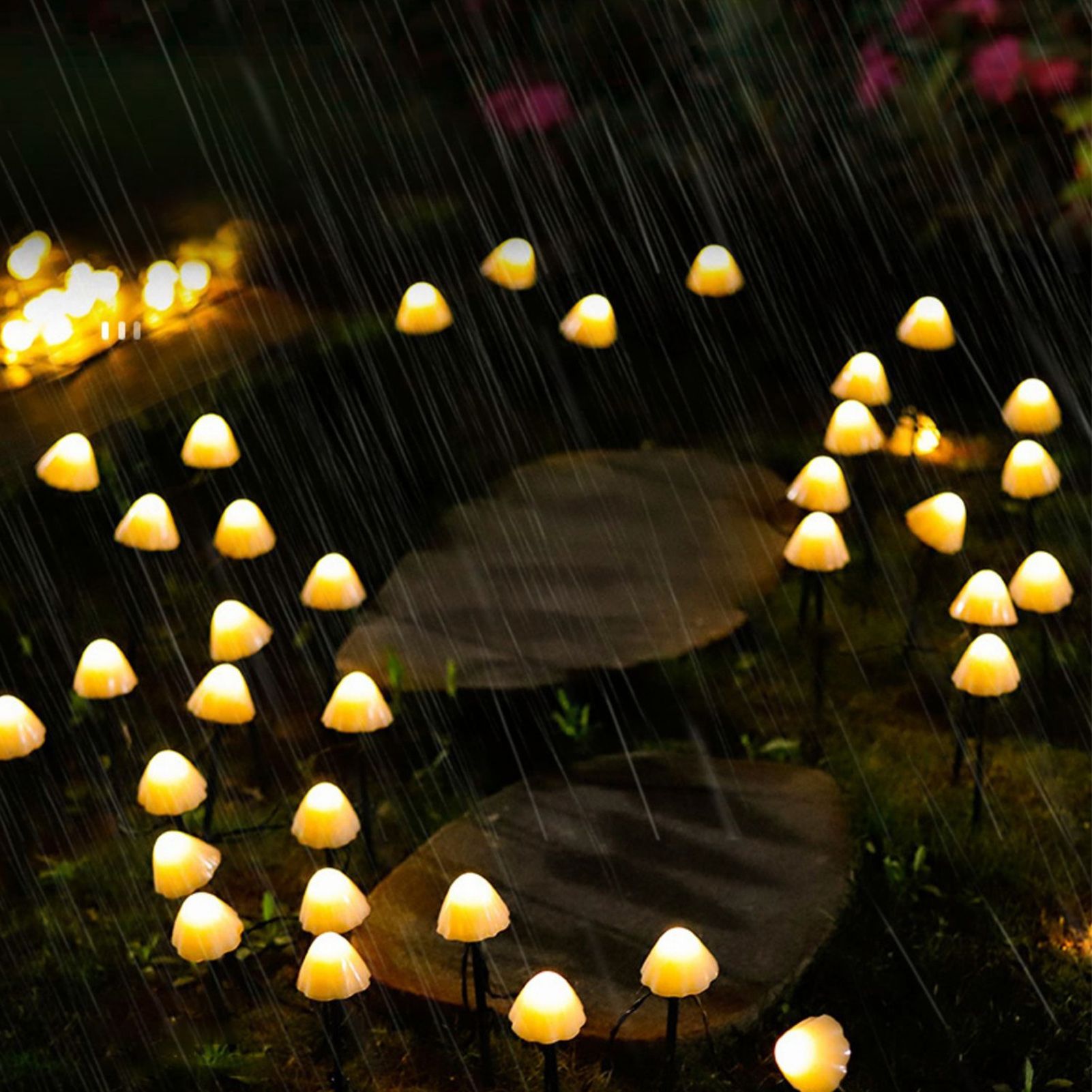 Mini Mushroom Solar Lights 8 Modes LED Waterproof String Pathway Outdoor view 6
