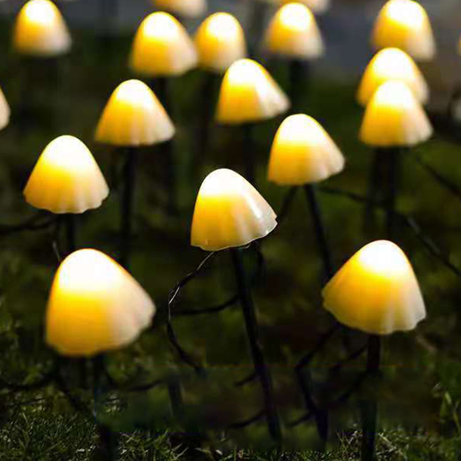 Mini Mushroom Solar Lights 8 Modes LED Waterproof String Pathway Outdoor view 10