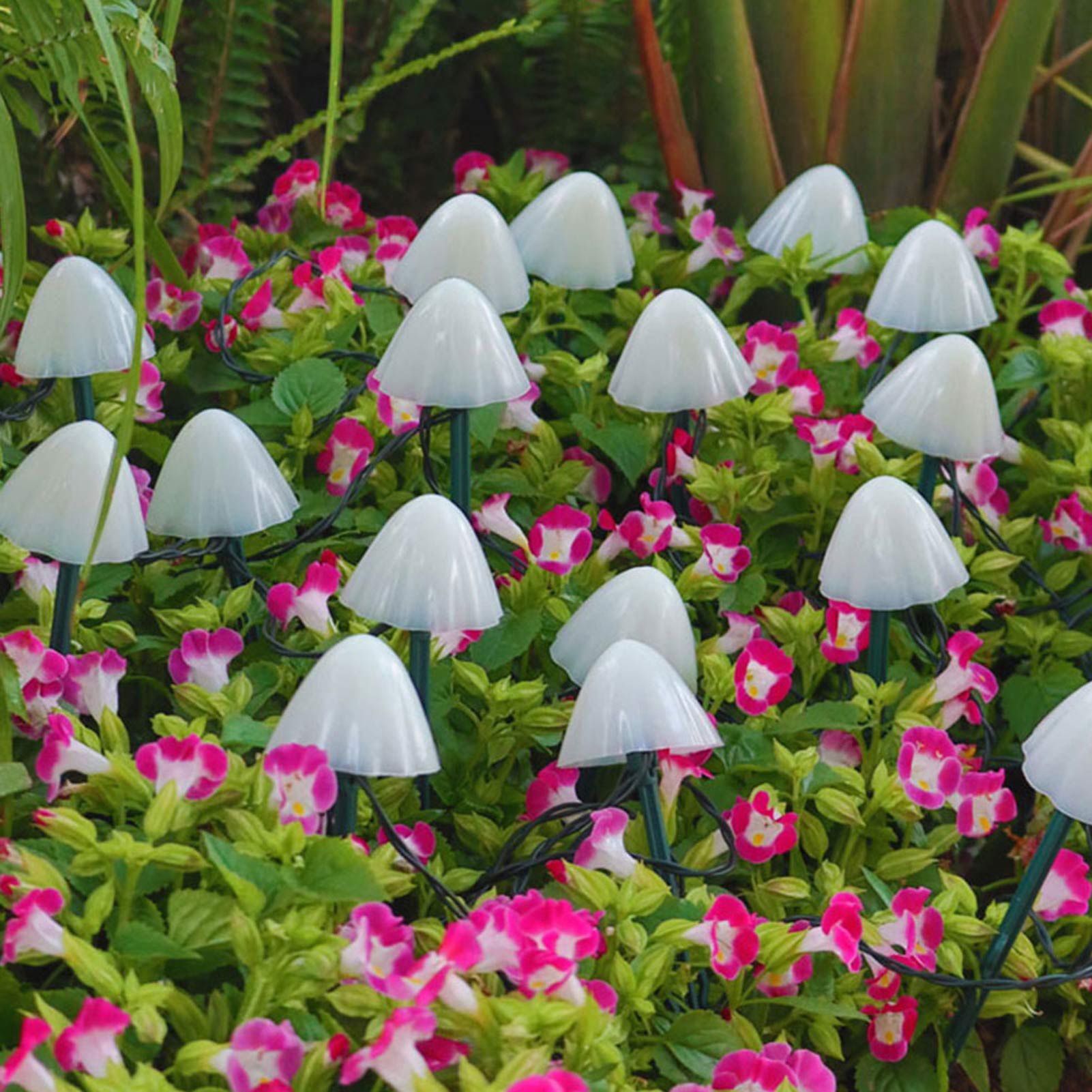 Mini Mushroom Solar Lights 8 Modes LED Waterproof String Pathway Outdoor view 5