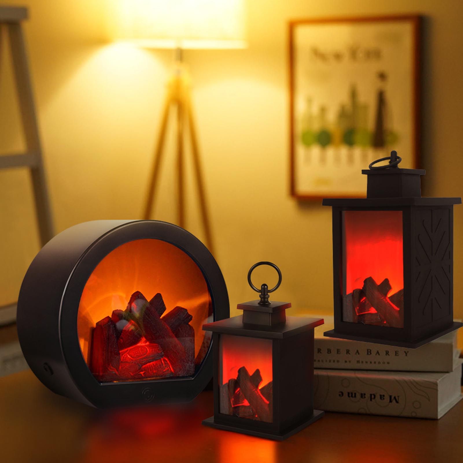Fireplace Lantern Soft Light Energy Saving USB Rechargeable Simulation LED view 12
