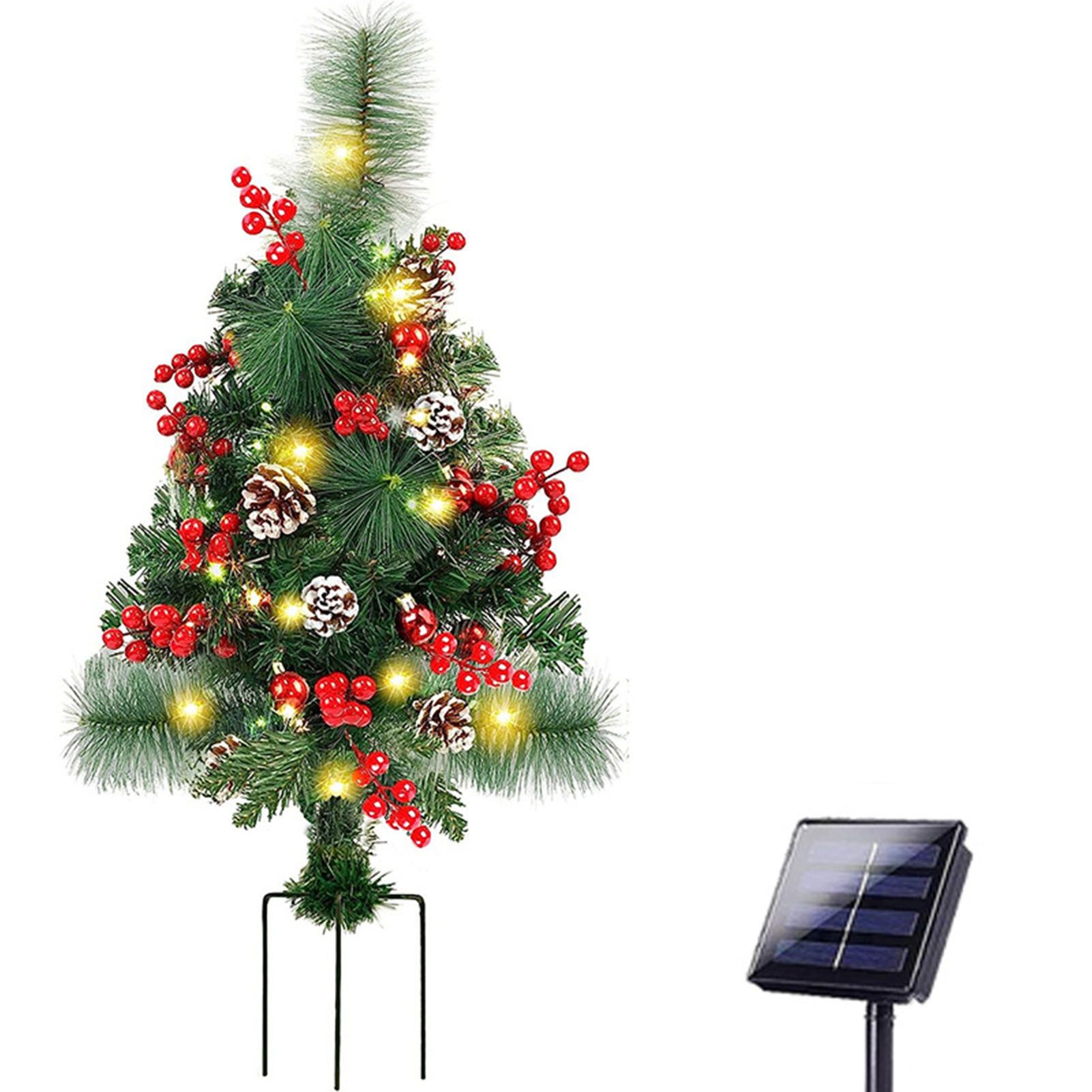 Solar Christmas Tree Garden Stake Lights Outdoor Christmas Tree Lighted Yard — image 1