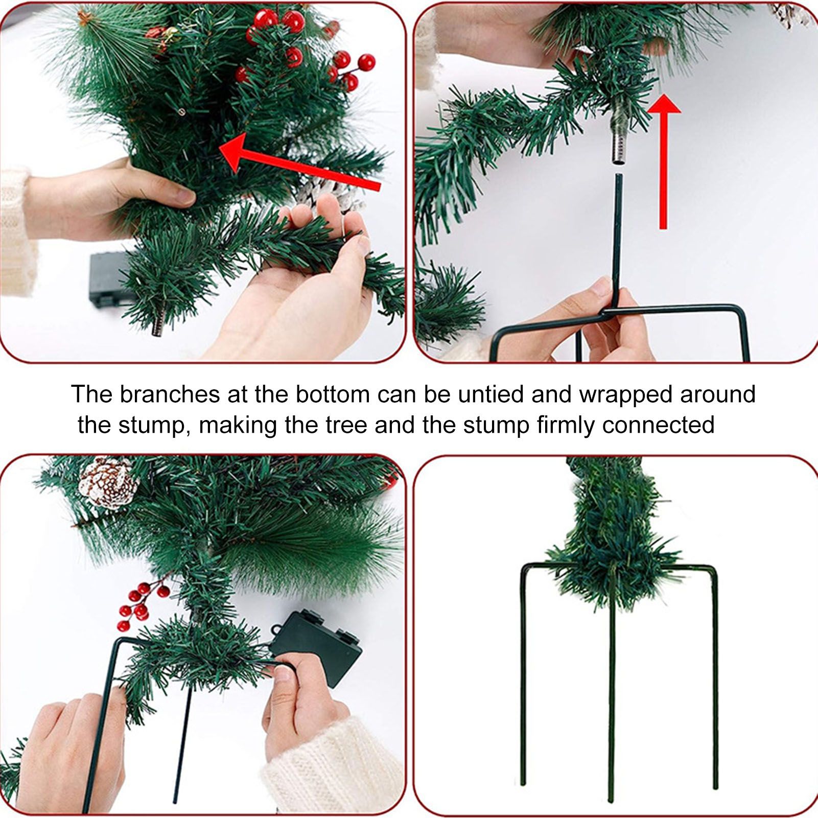 Solar Christmas Tree Garden Stake Lights Outdoor Christmas Tree Lighted Yard view 5