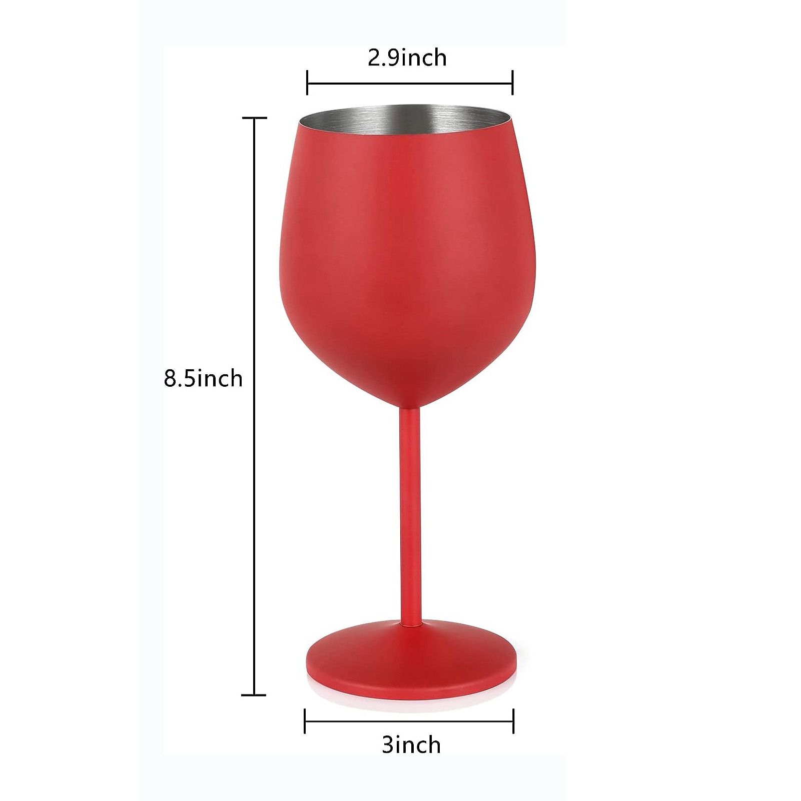 1 PCS 18oz Stainless Steel Matte Wine Glasses Red view 7