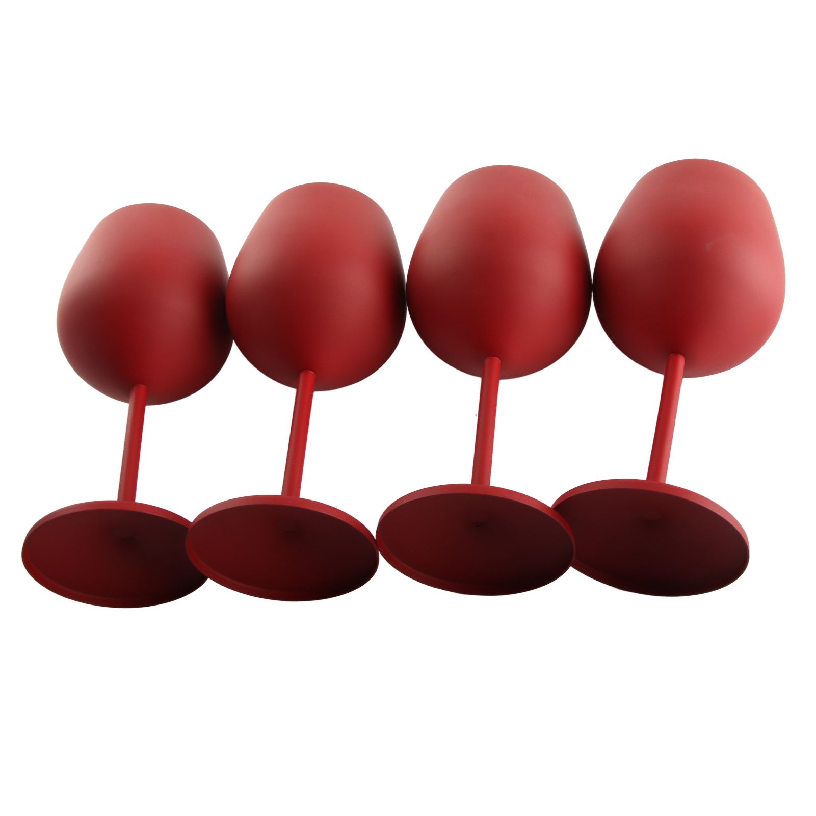 4 PCS 18oz Stainless Steel Matte Wine Glasses Red view 6
