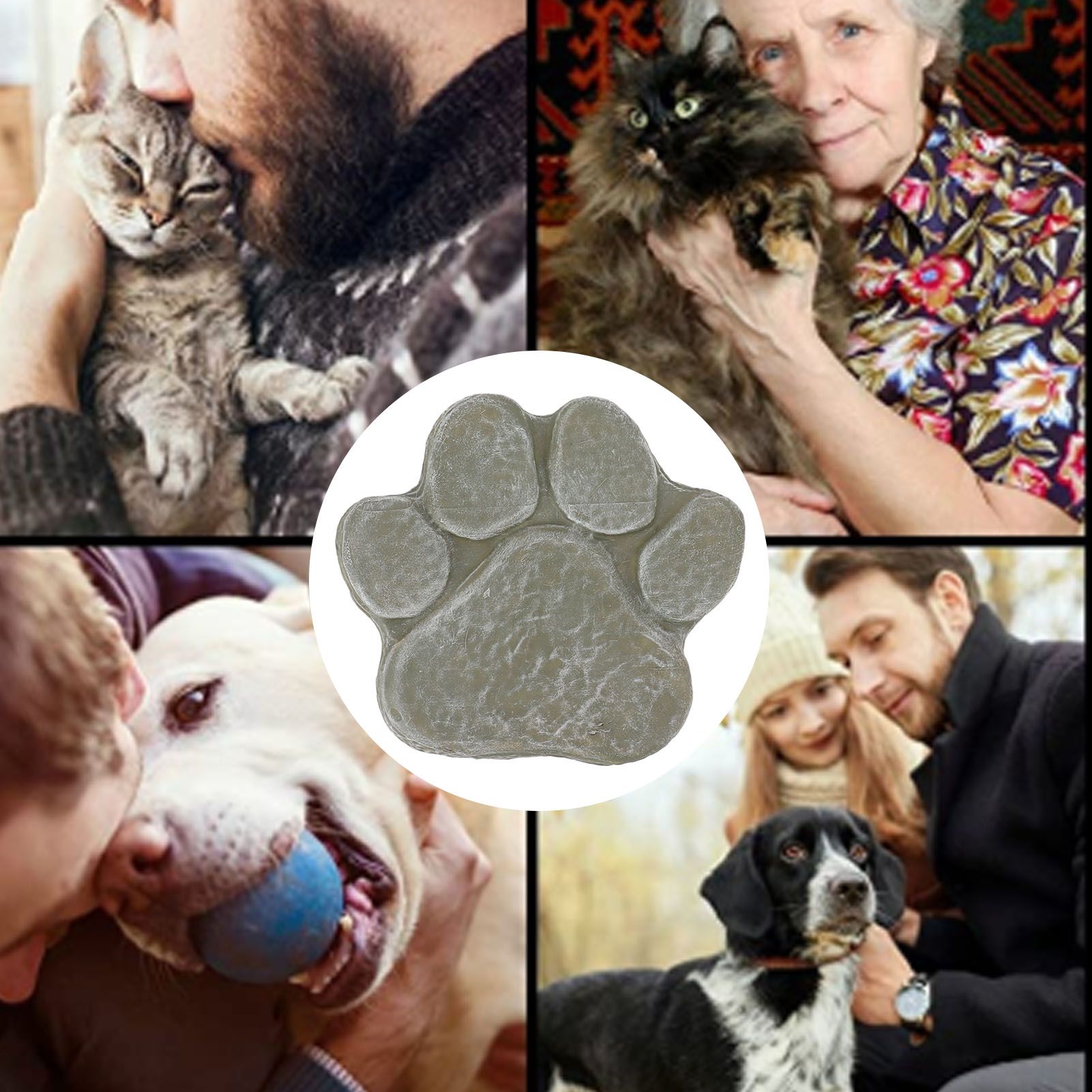 Dog Pawprint Memorial Stone DIY Lettering Dog Grave Marker Pet Monument for view 11
