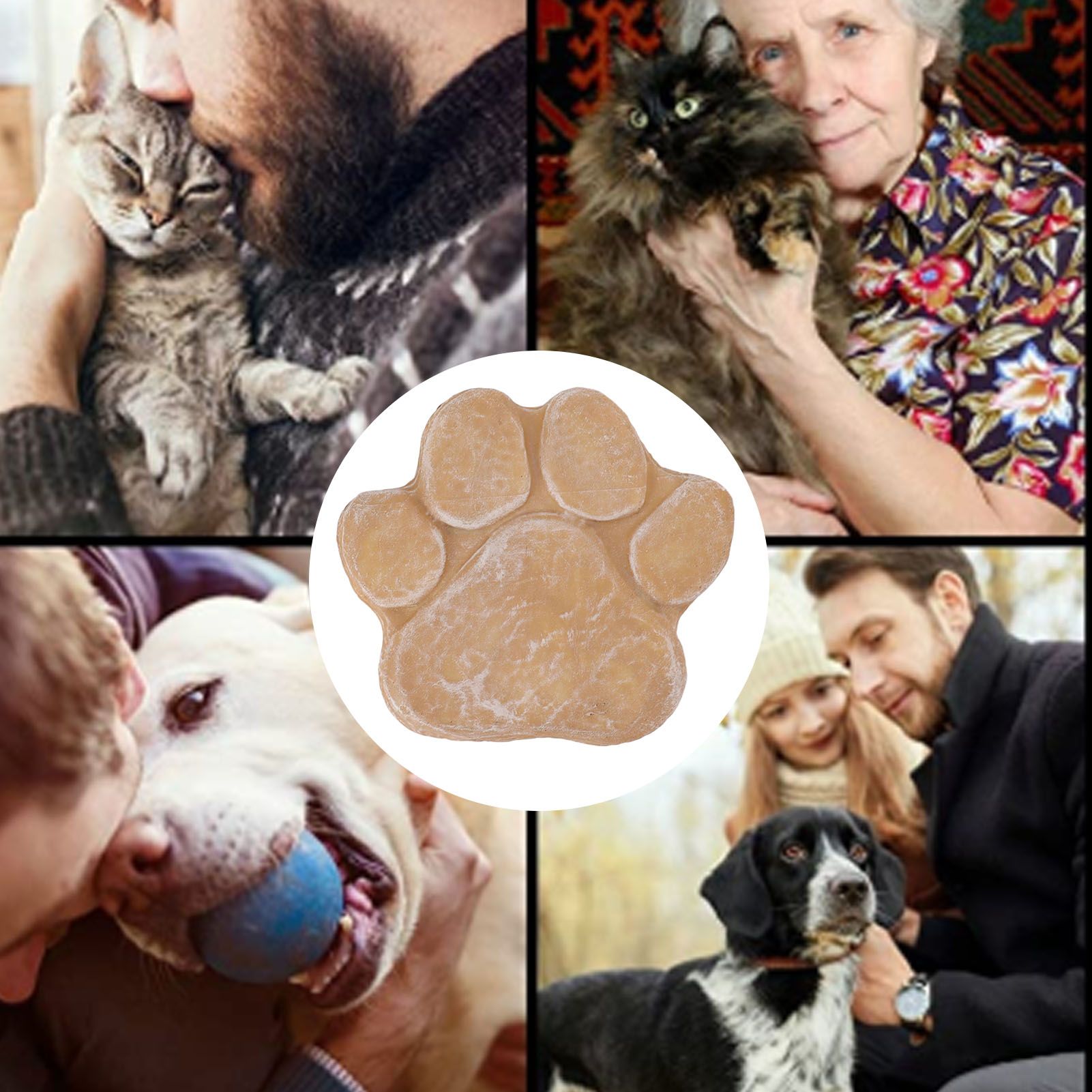 Dog Pawprint Memorial Stone DIY Lettering Dog Grave Marker Pet Monument for view 11