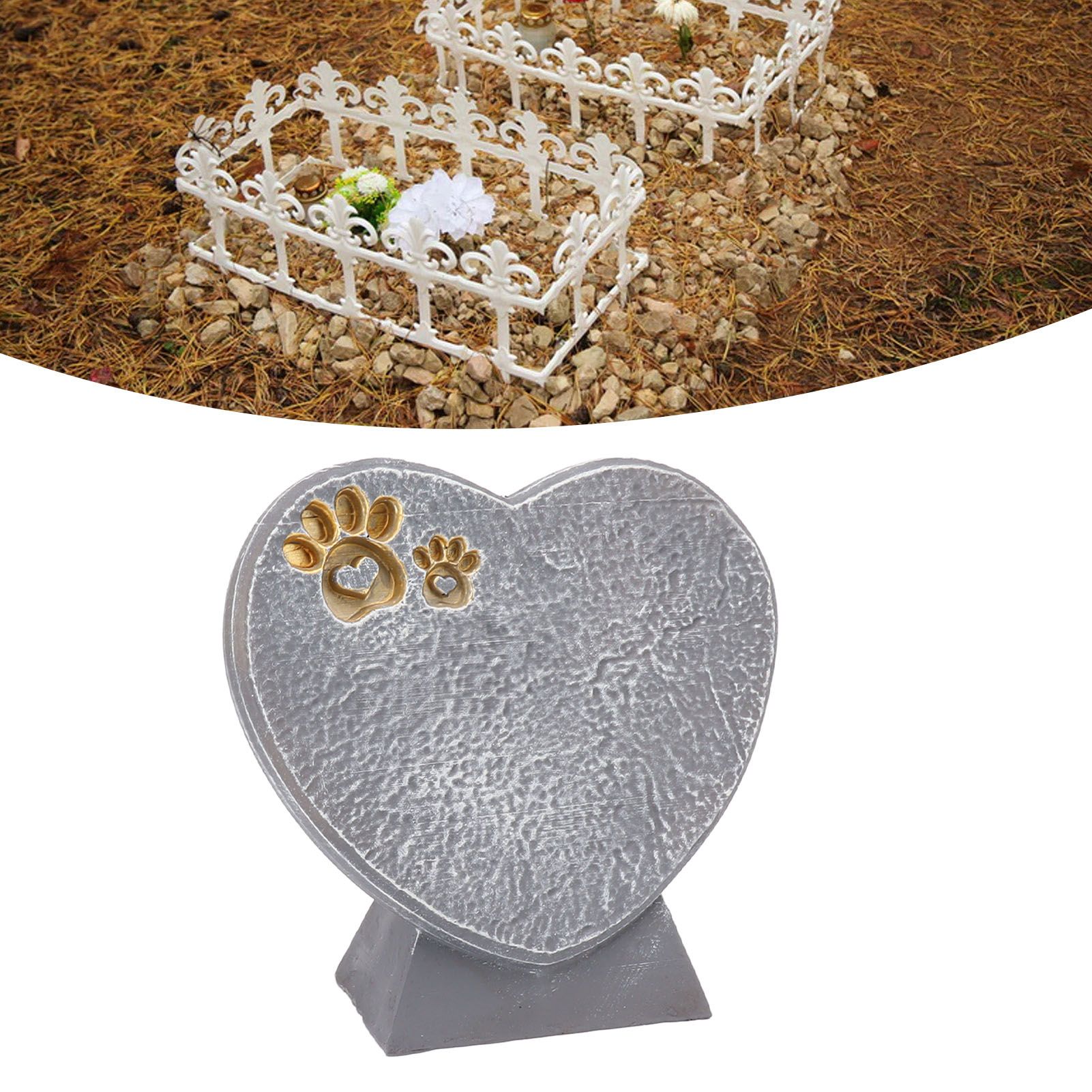 Heart Shaped Animal Tombstone DIY Resin Dog Pet Memorial Stone Outdoor view 11