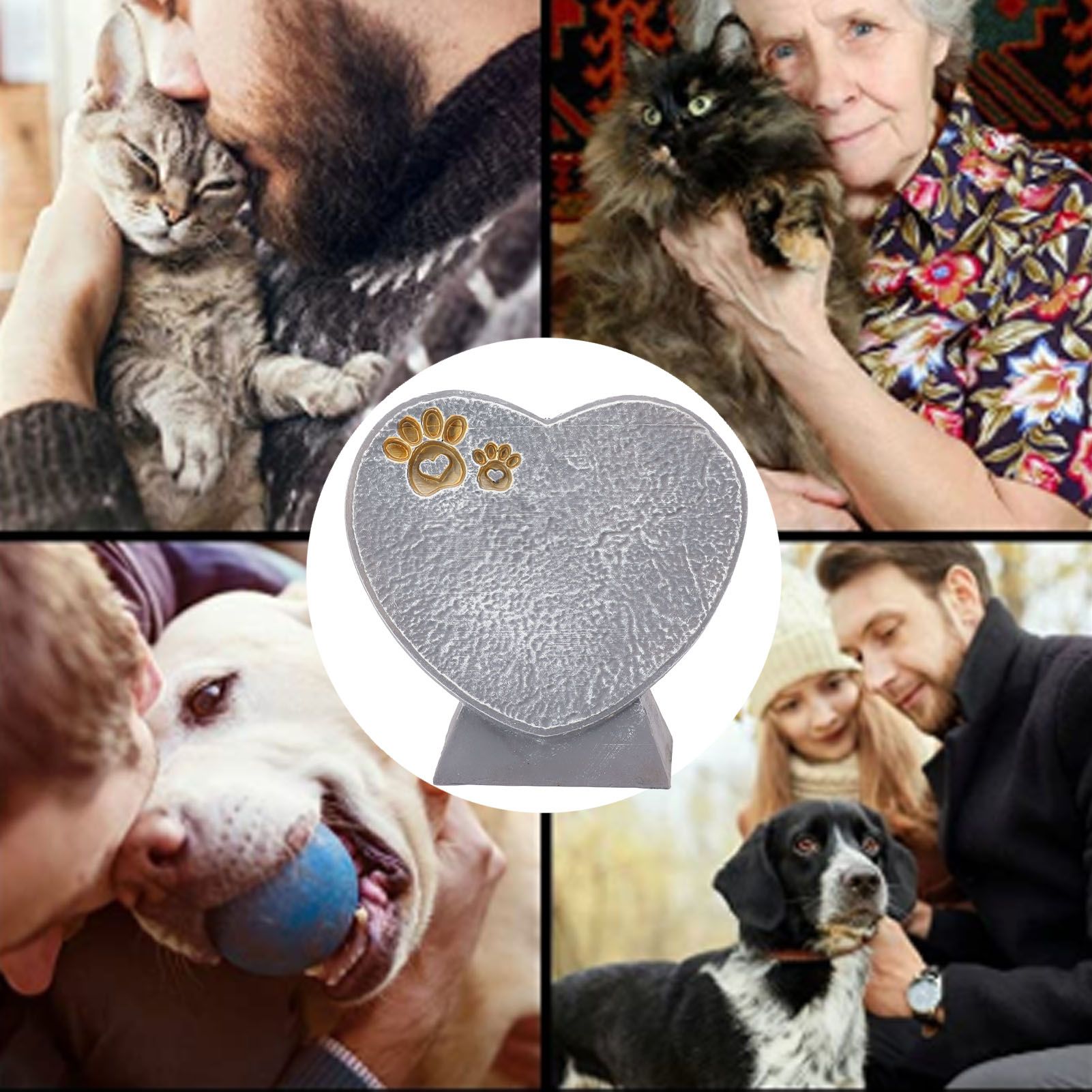 Heart Shaped Animal Tombstone DIY Resin Dog Pet Memorial Stone Outdoor view 12