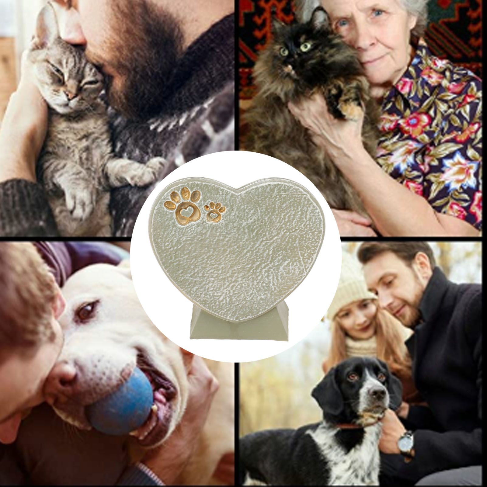 Heart Shaped Animal Tombstone DIY Resin Dog Pet Memorial Stone Outdoor view 11