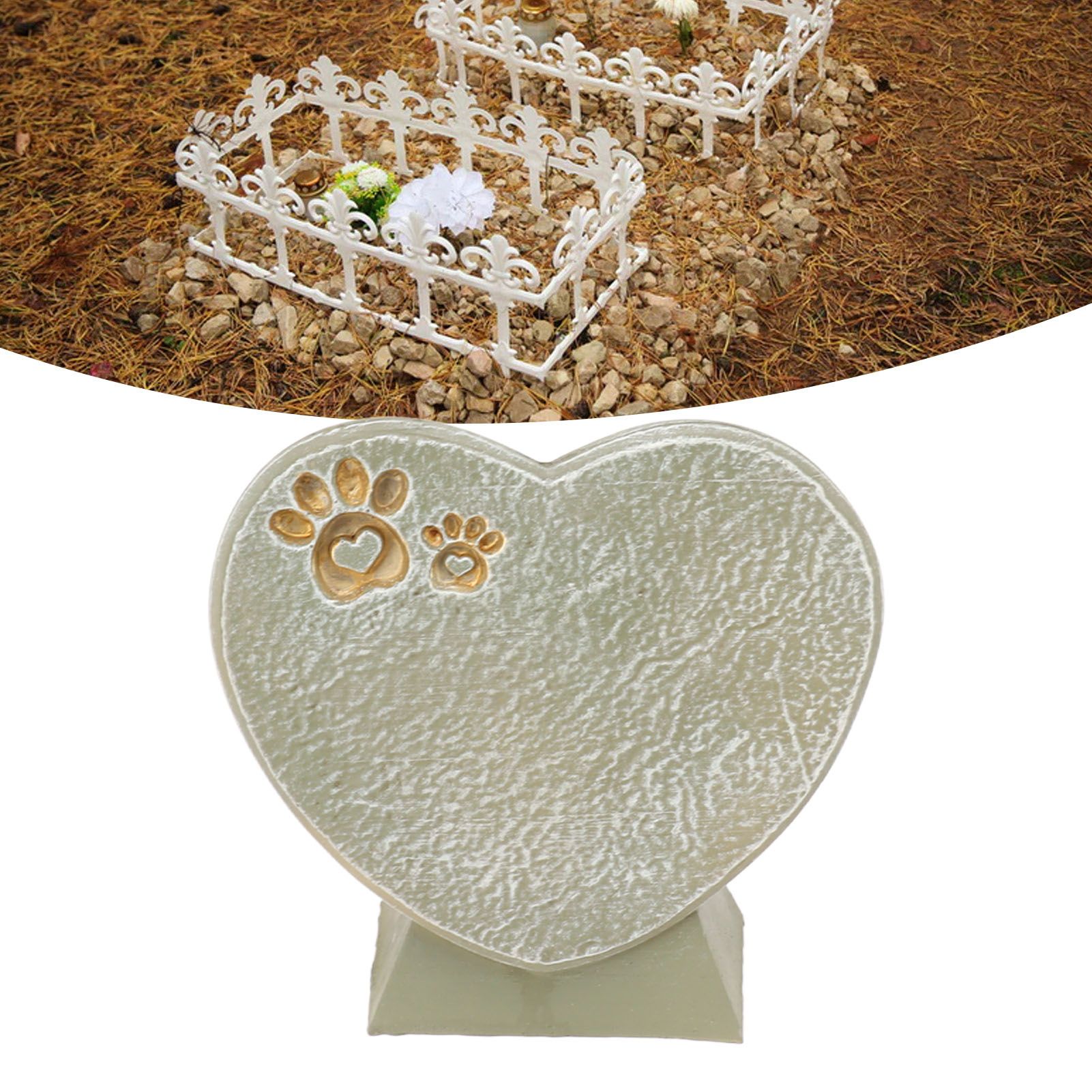 Heart Shaped Animal Tombstone DIY Resin Dog Pet Memorial Stone Outdoor view 12