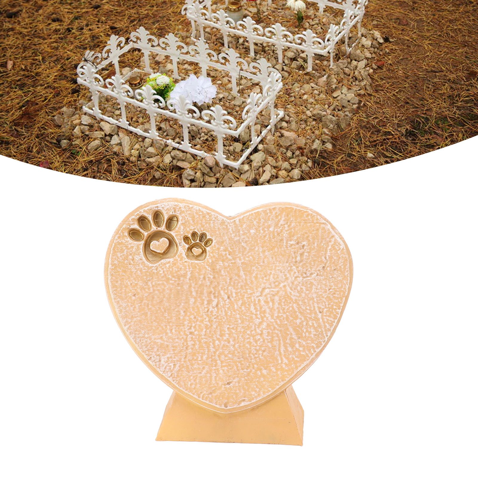 Heart Shaped Animal Tombstone DIY Resin Dog Pet Memorial Stone Outdoor view 12