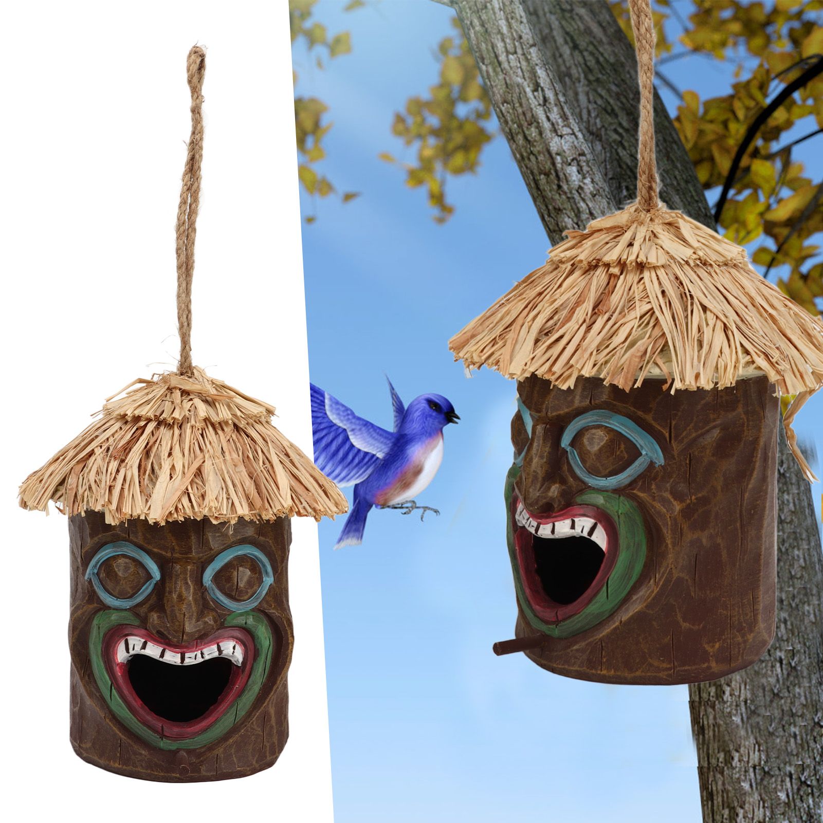 20x12cm Hanging Birdhouses Simulation Resin Garden Birdhouses Decor for view 11