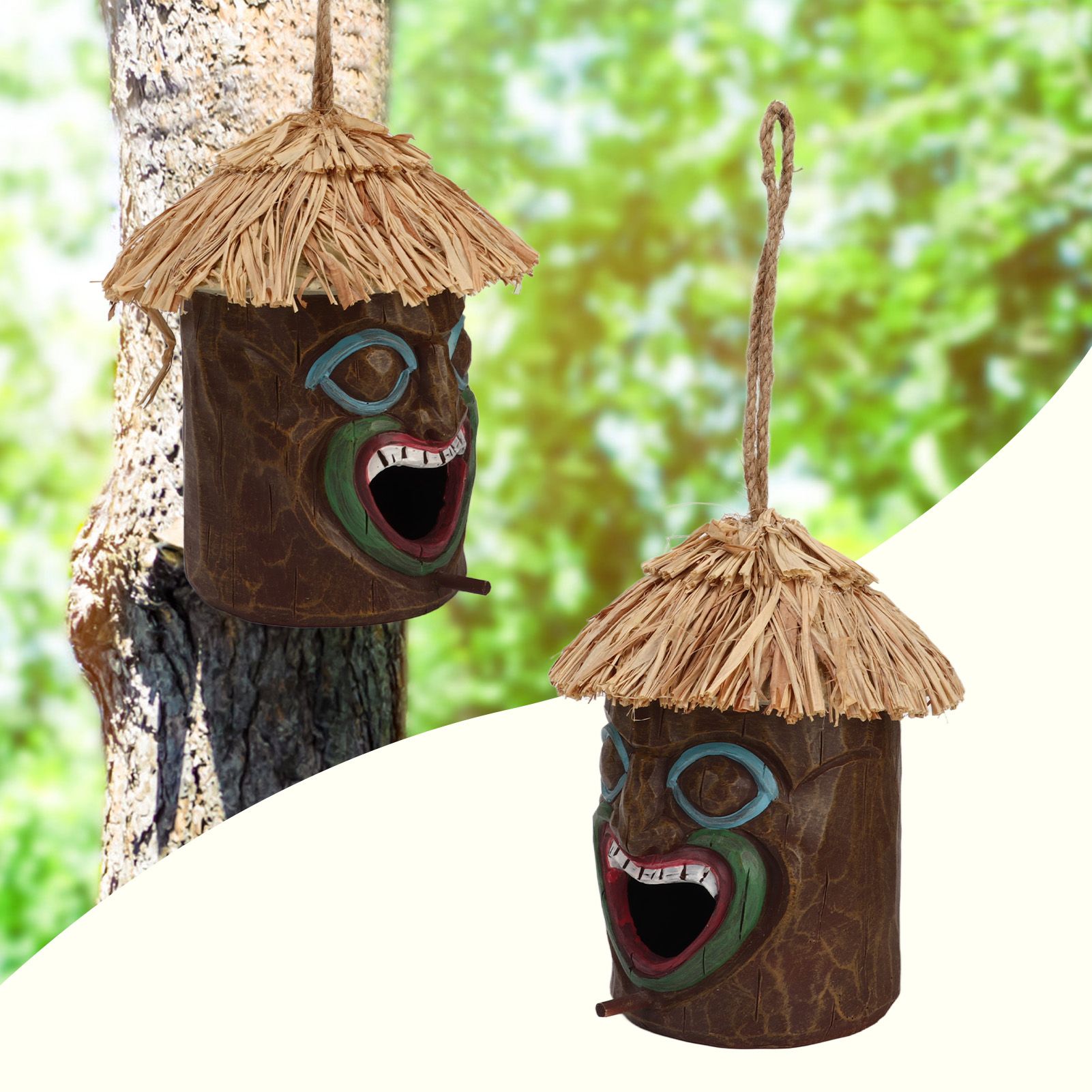 20x12cm Hanging Birdhouses Simulation Resin Garden Birdhouses Decor for view 12