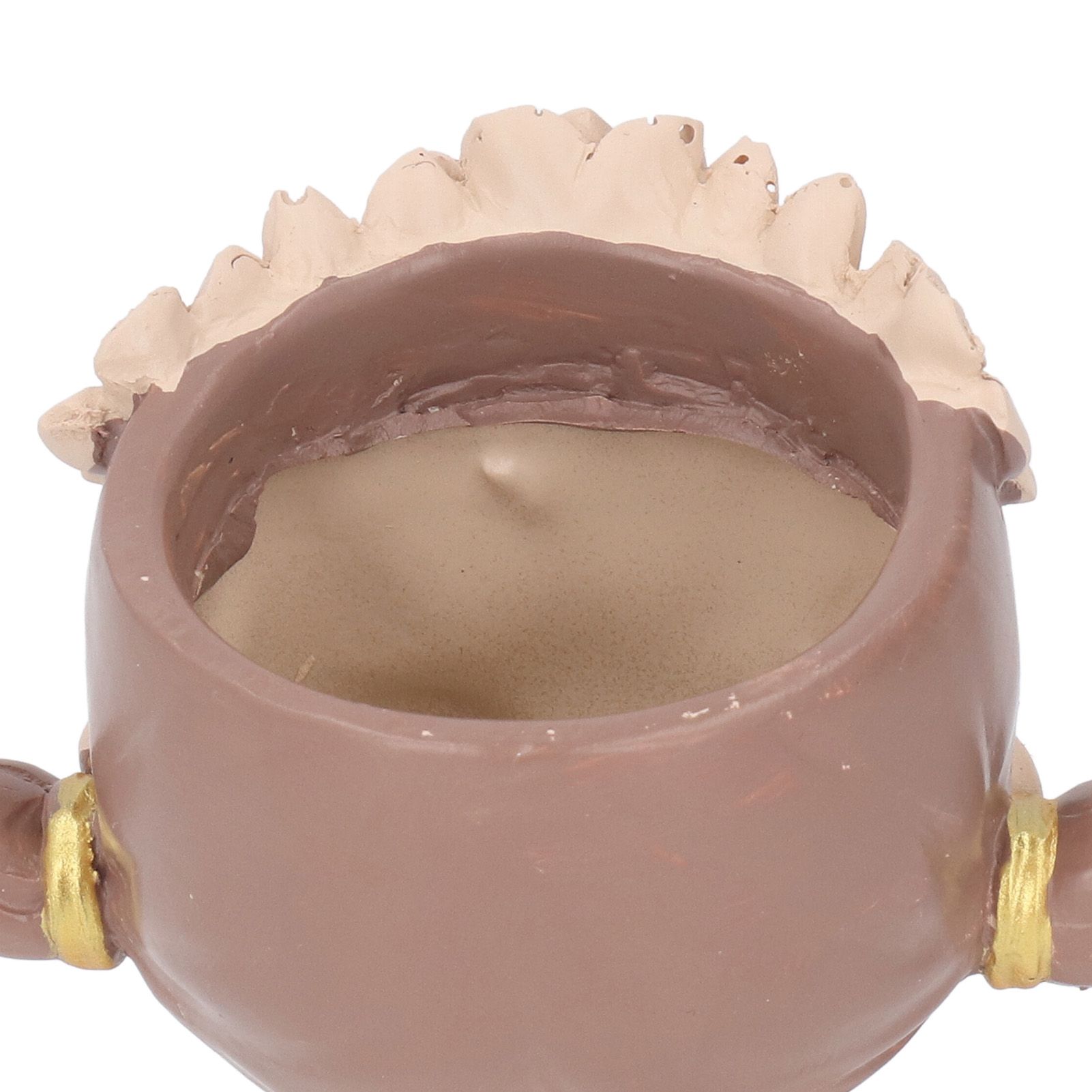 Girl Flower Pot Cute Shape Resin Face Planter Pot with Drainage Hole for view 14