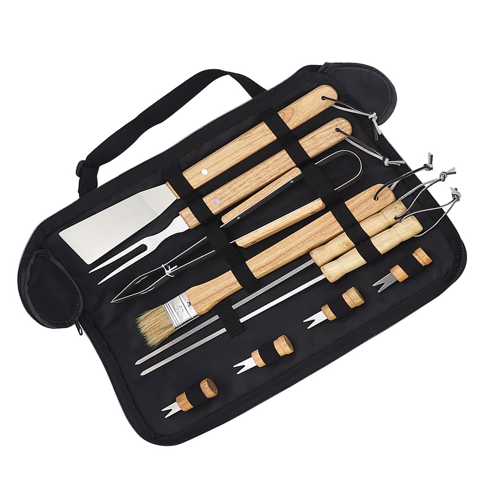 10PCS Grilling Tool Set Stainless Steel with Wood Handle Grill Utensils for view 4