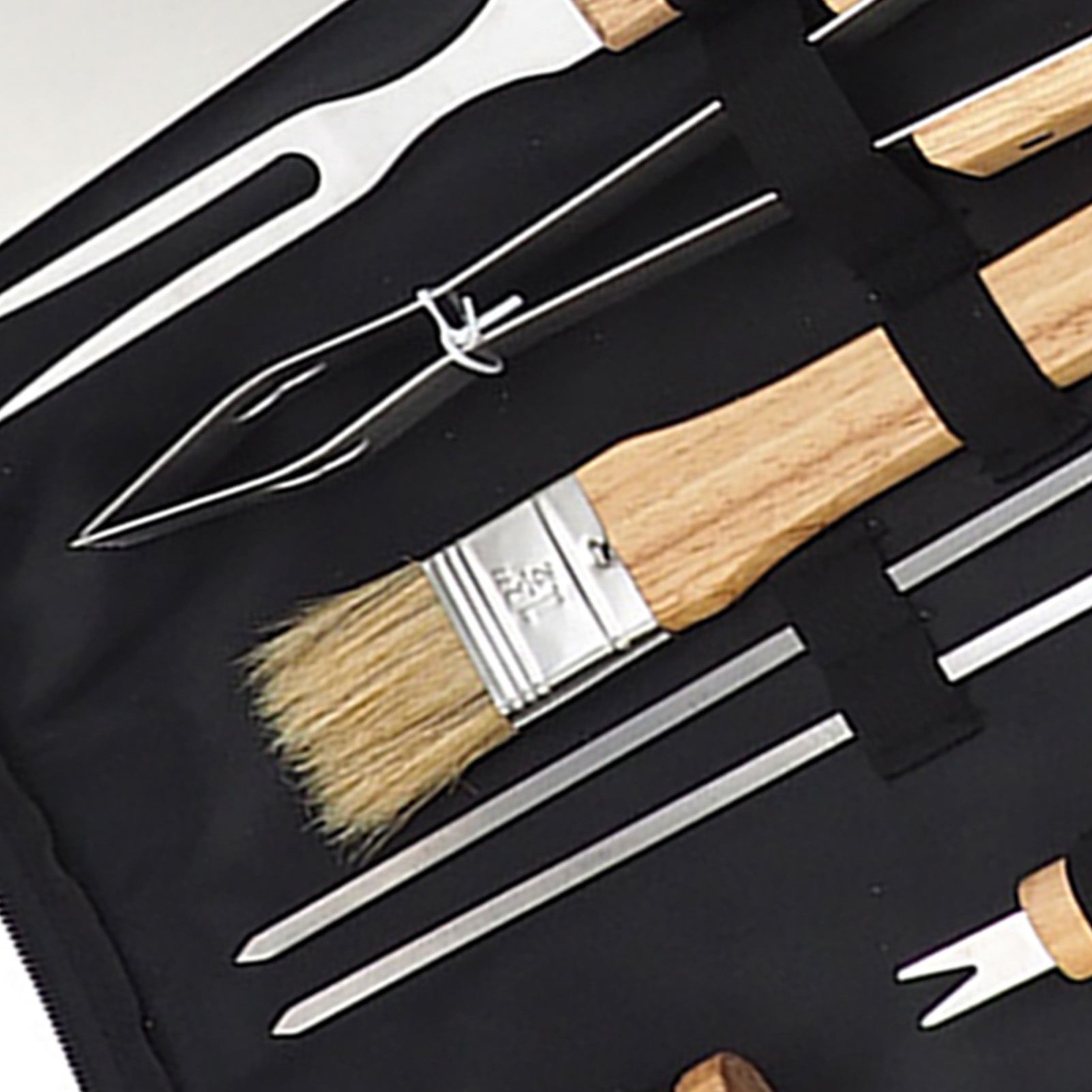 10PCS Grilling Tool Set Stainless Steel with Wood Handle Grill Utensils for view 7