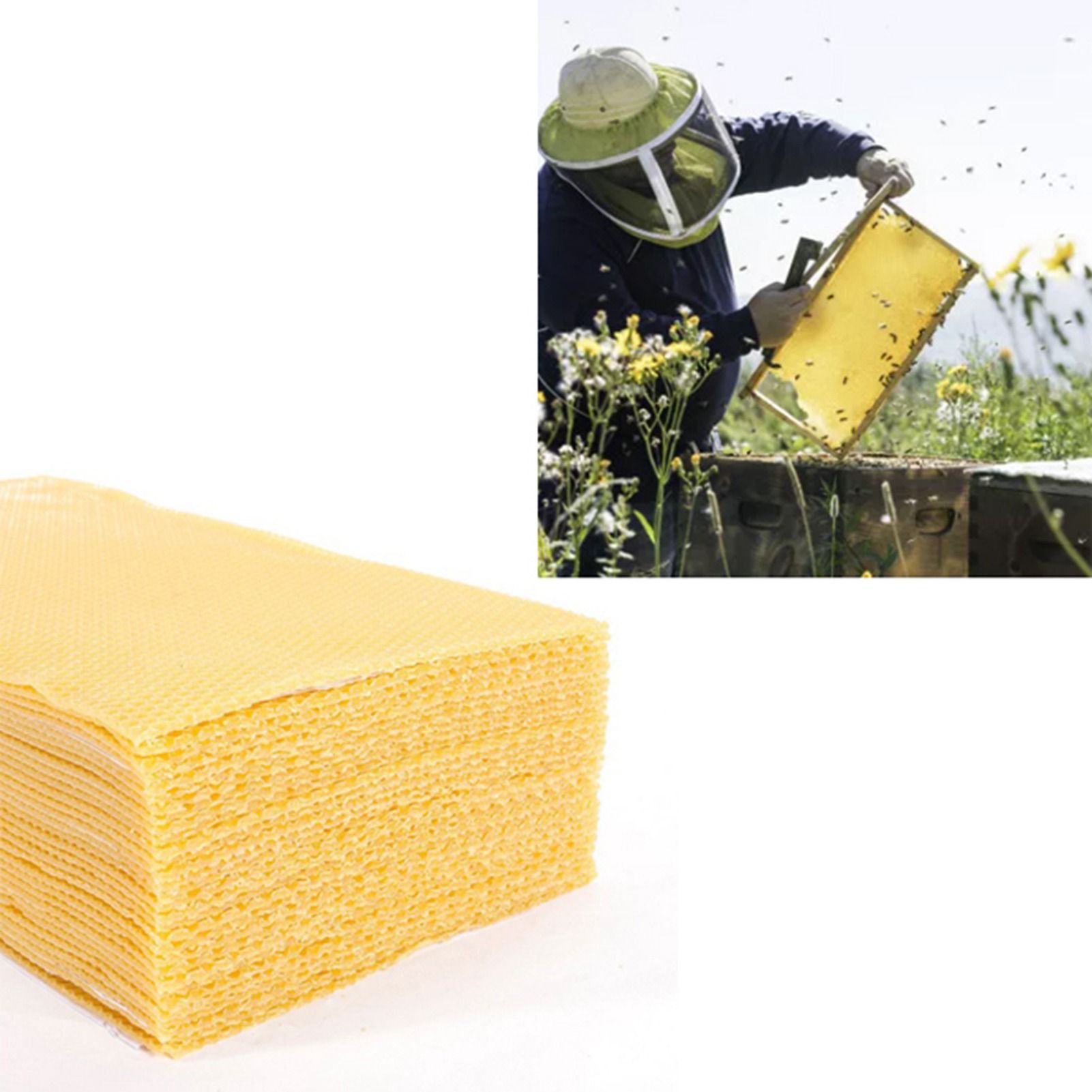 10Pcs Beeswax Sheets for Candle Making Natural Beeswax Honeycomb Foundation view 2
