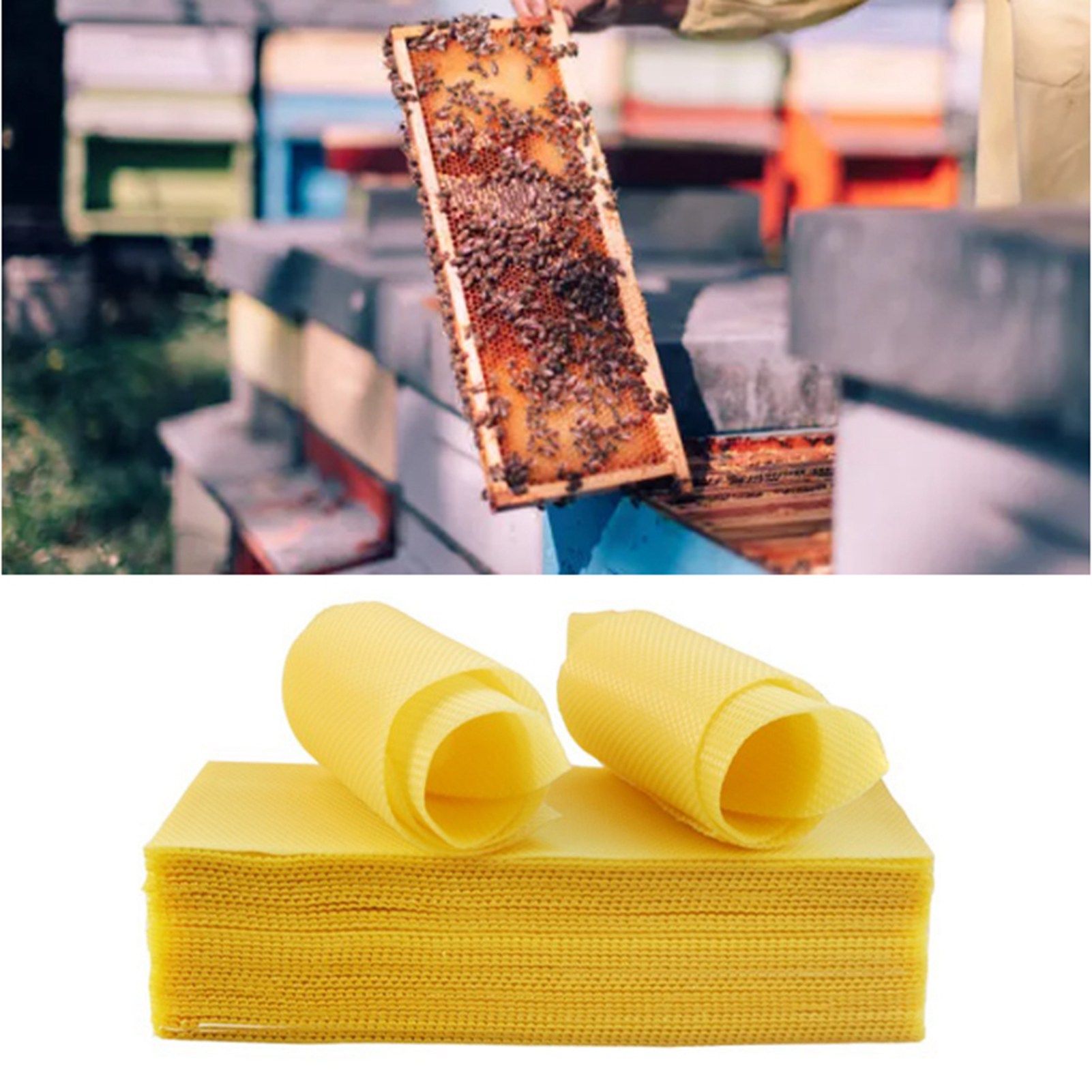 10Pcs Beeswax Sheets for Candle Making Natural Beeswax Honeycomb Foundation view 5