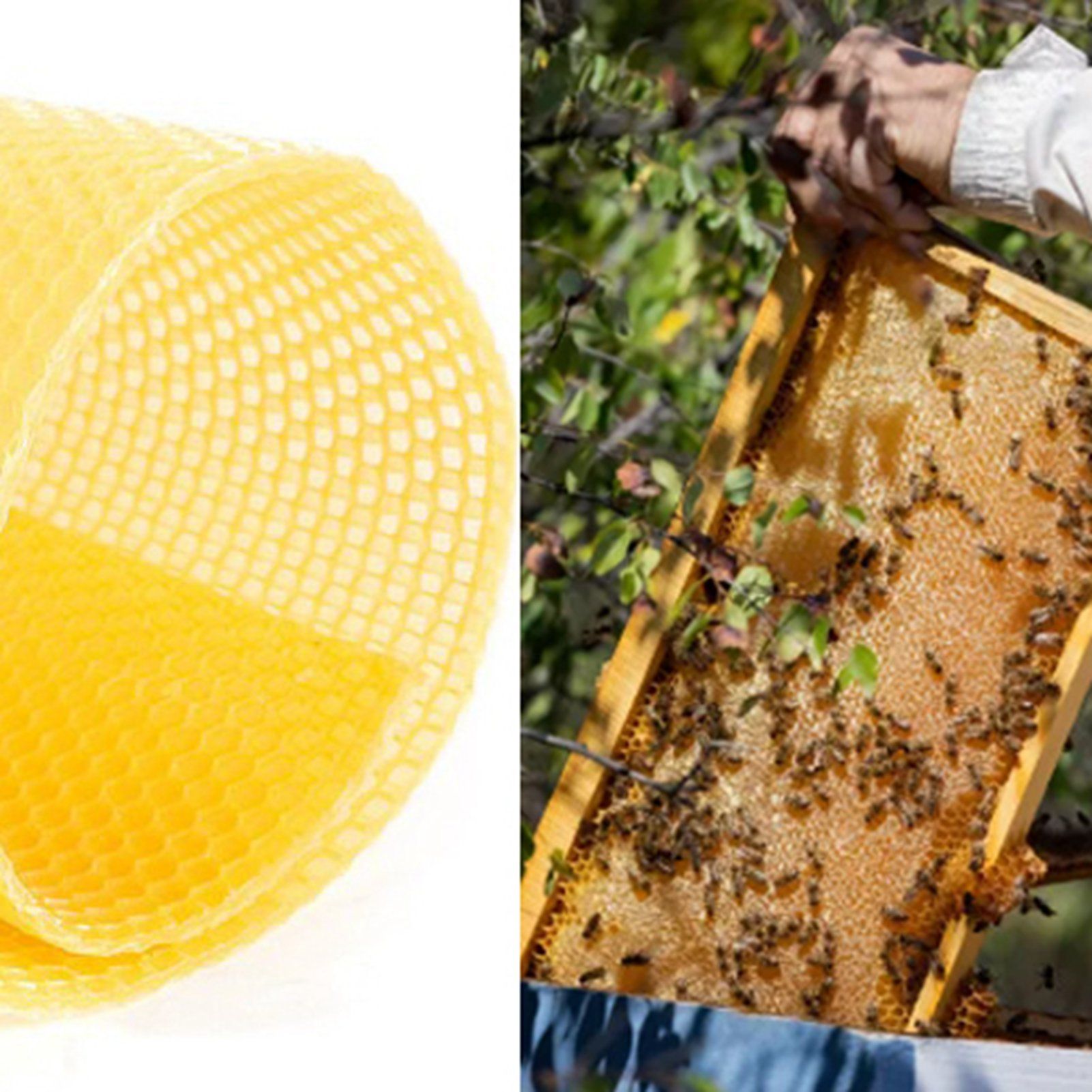10Pcs Beeswax Sheets for Candle Making Natural Beeswax Honeycomb Foundation view 8