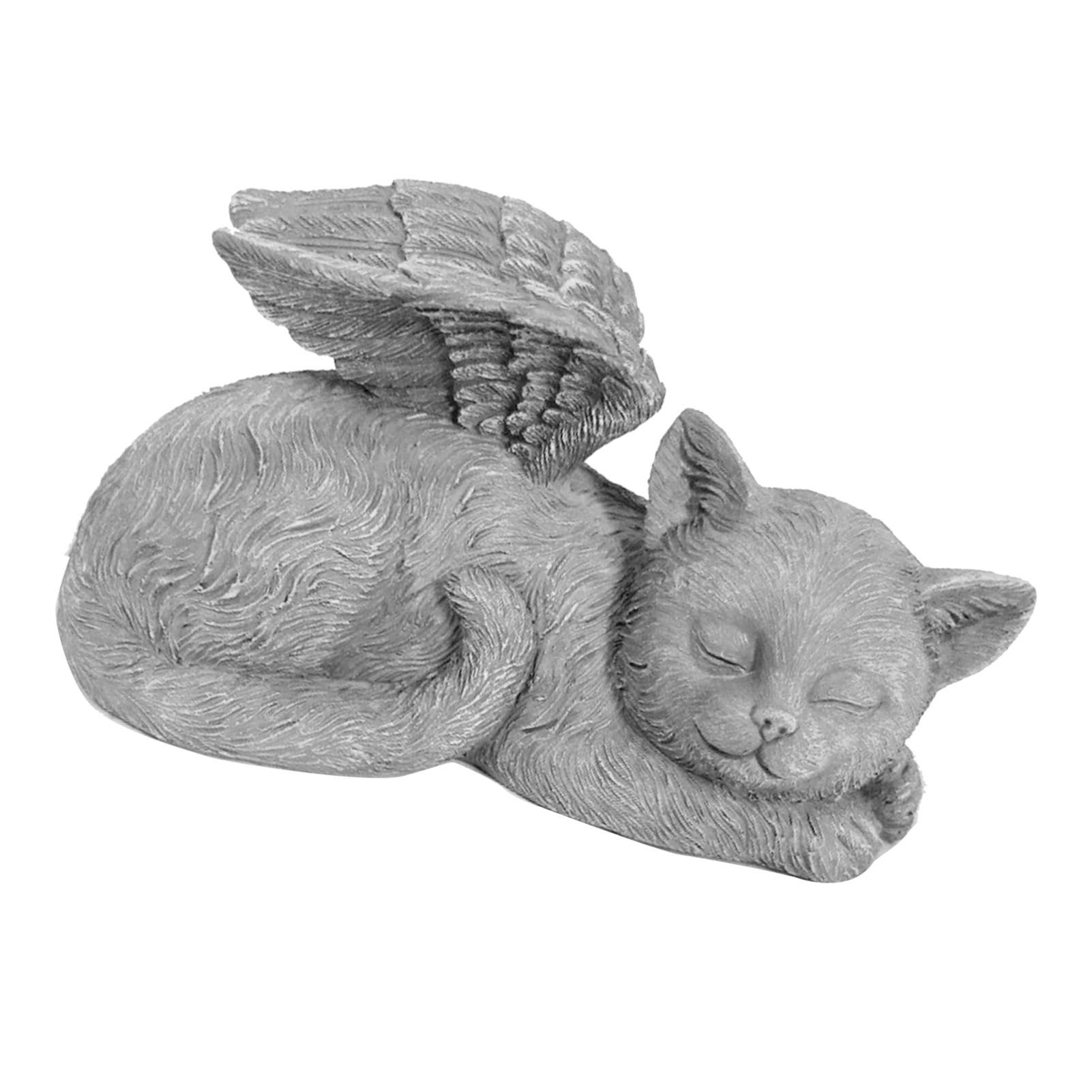 Pet Memorial Statue Resin Sleeping Pet Angel Garden Sculpture for Pet Memorial view 2
