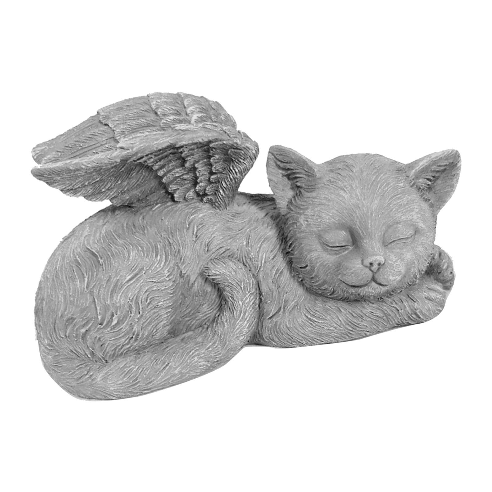 Pet Memorial Statue Resin Sleeping Pet Angel Garden Sculpture for Pet Memorial view 3