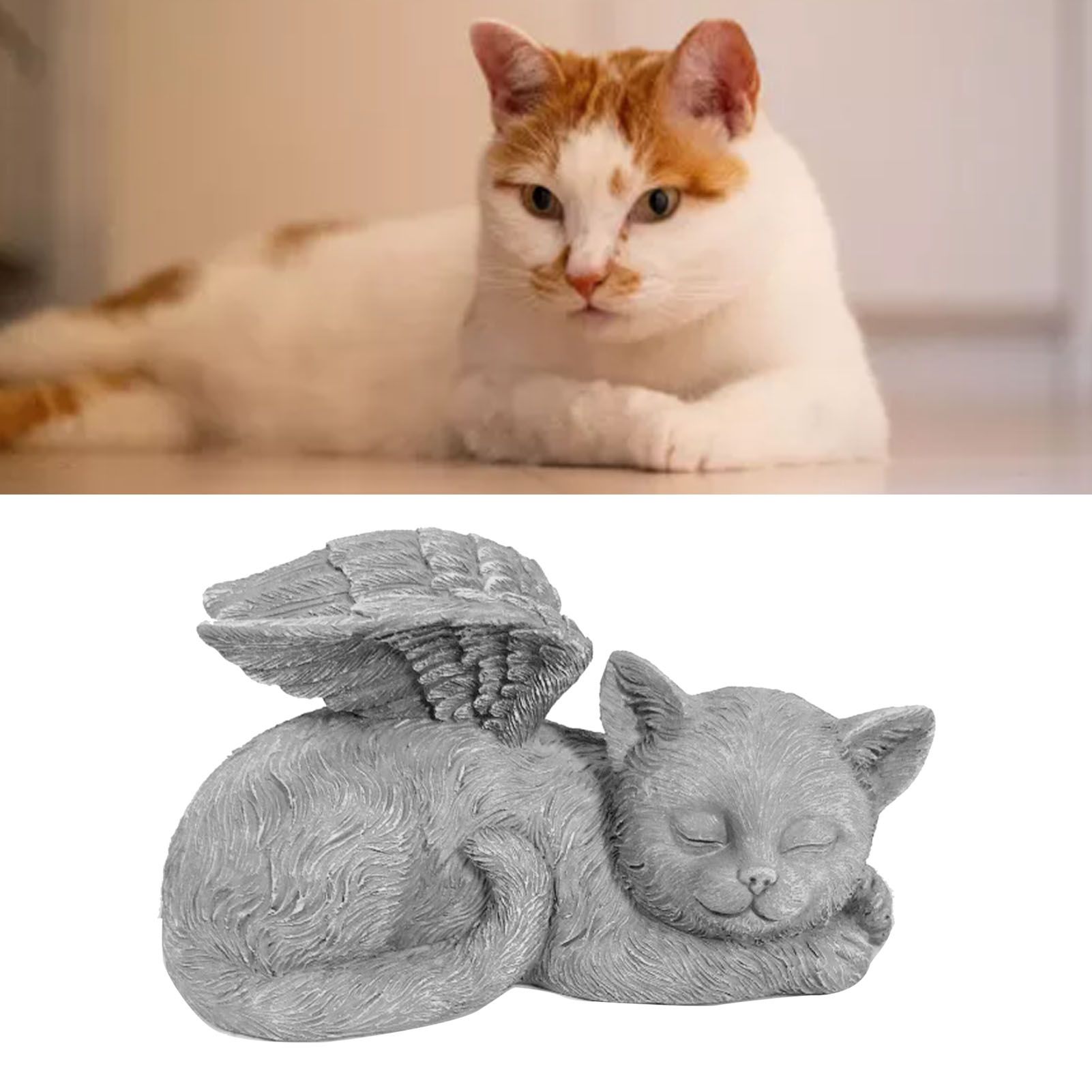 Pet Memorial Statue Resin Sleeping Pet Angel Garden Sculpture for Pet Memorial view 5