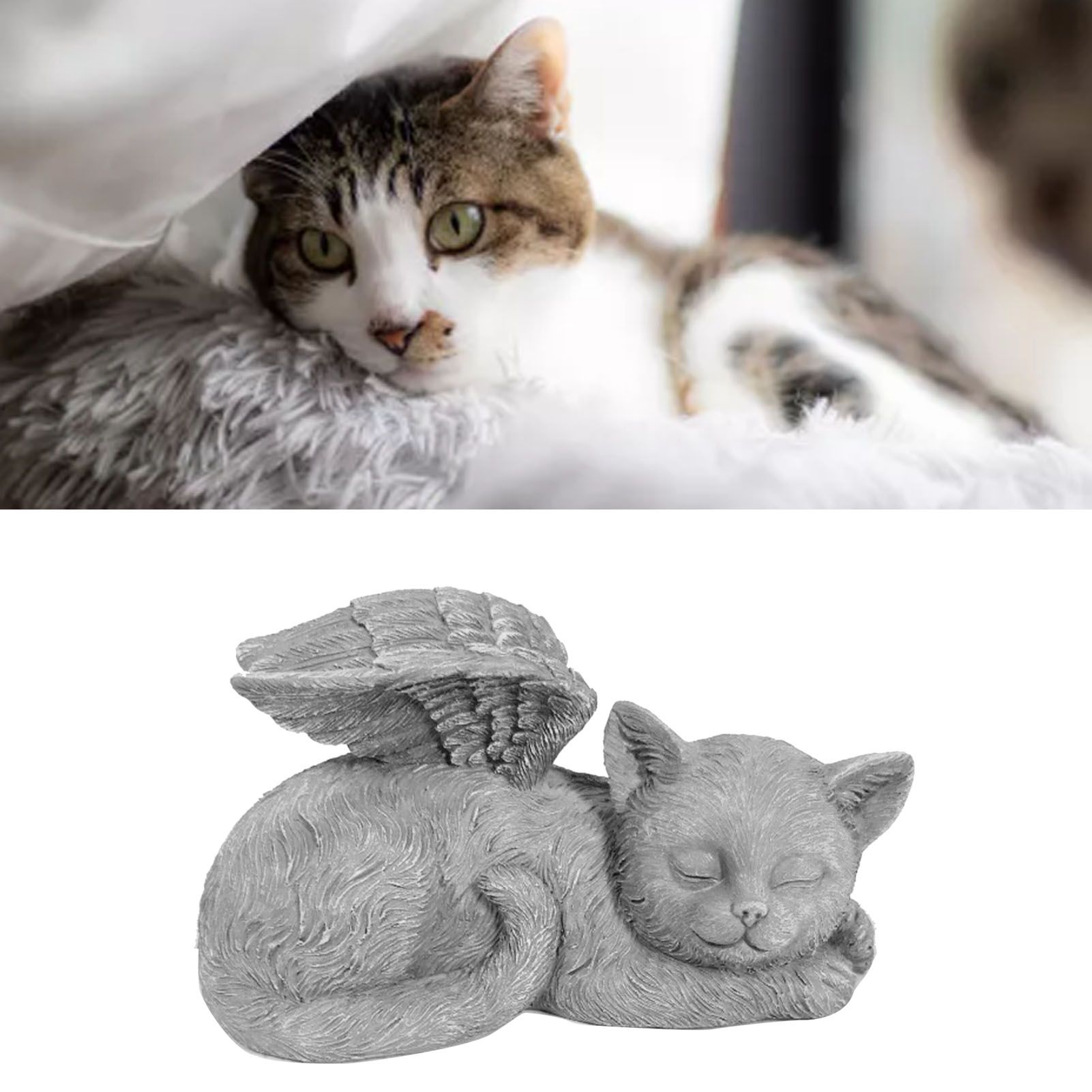 Pet Memorial Statue Resin Sleeping Pet Angel Garden Sculpture for Pet Memorial view 11