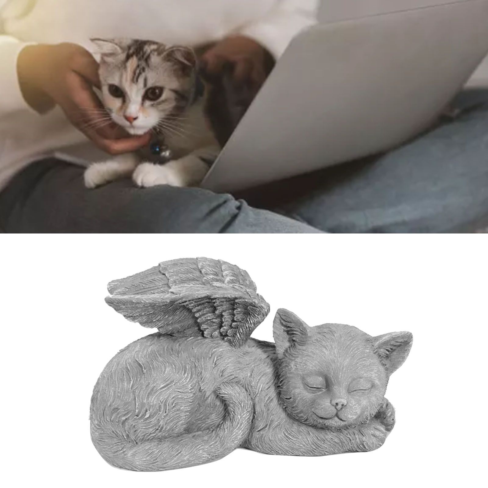 Pet Memorial Statue Resin Sleeping Pet Angel Garden Sculpture for Pet Memorial view 12