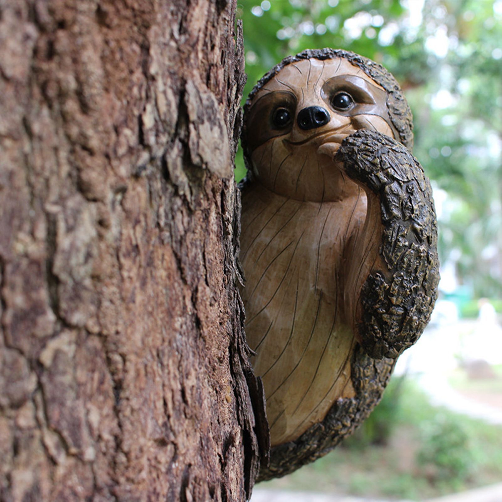 Garden Peeker Sloth Sculptures Lovely Innovative Simulation Resin Waterproof view 4