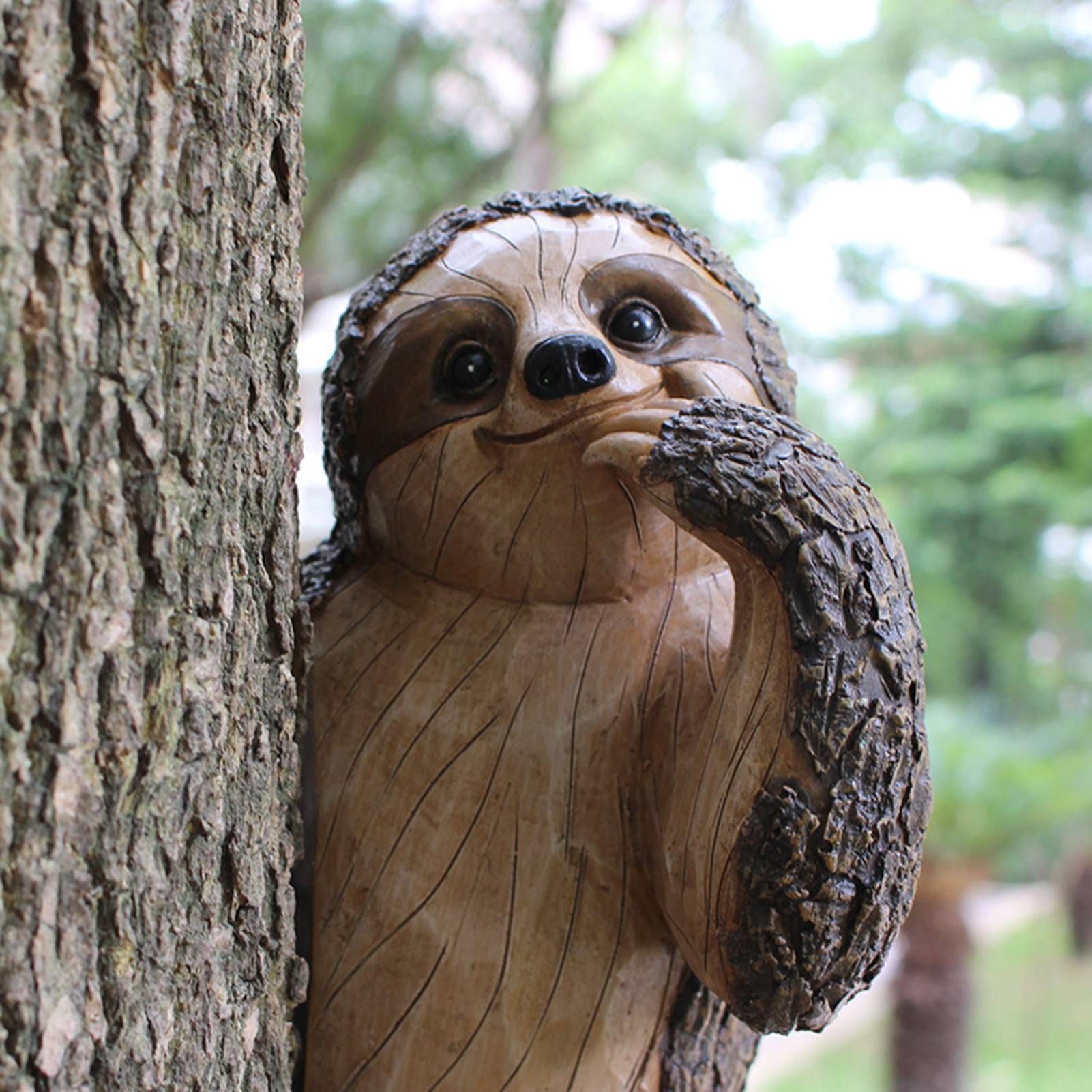 Garden Peeker Sloth Sculptures Lovely Innovative Simulation Resin Waterproof view 5