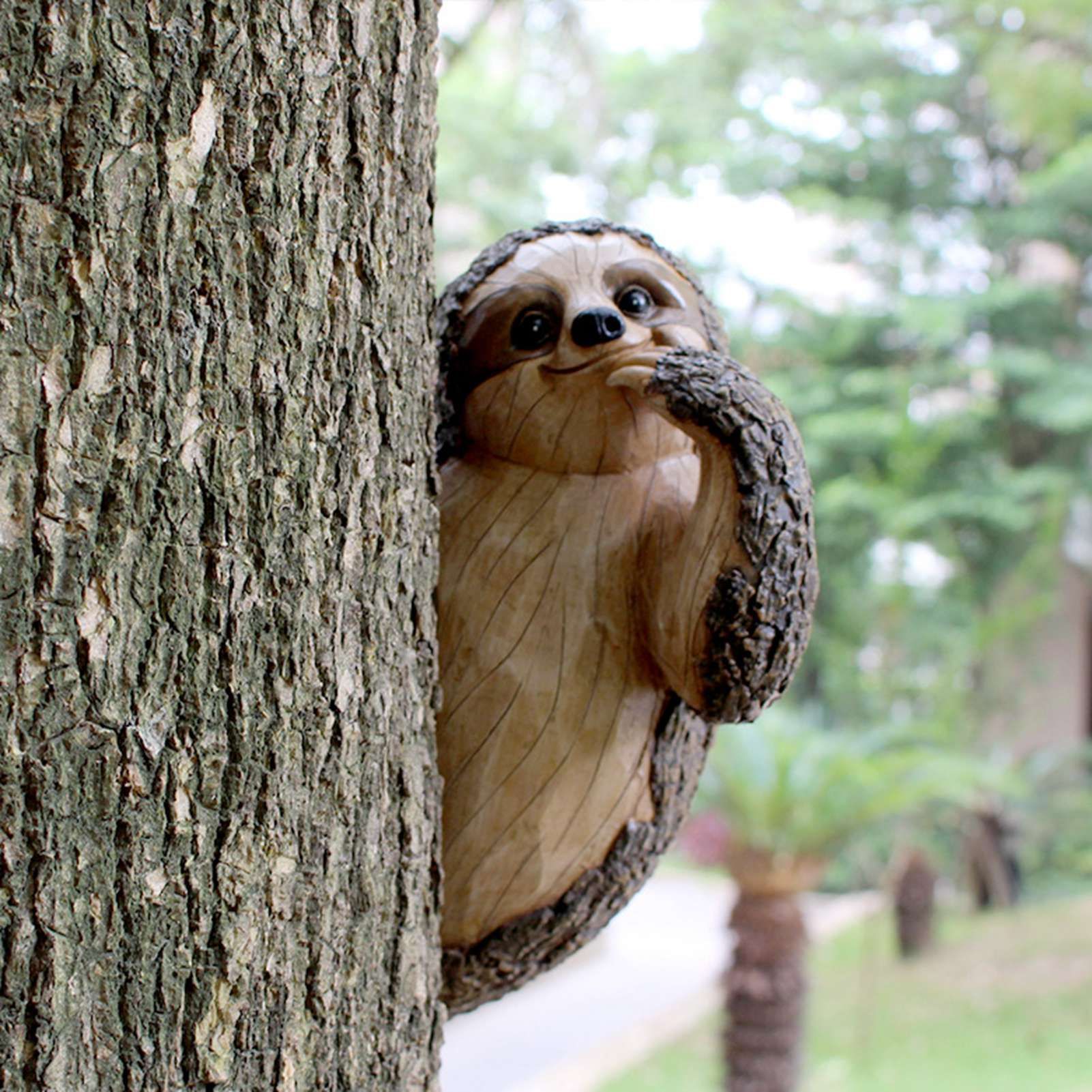 Garden Peeker Sloth Sculptures Lovely Innovative Simulation Resin Waterproof view 7
