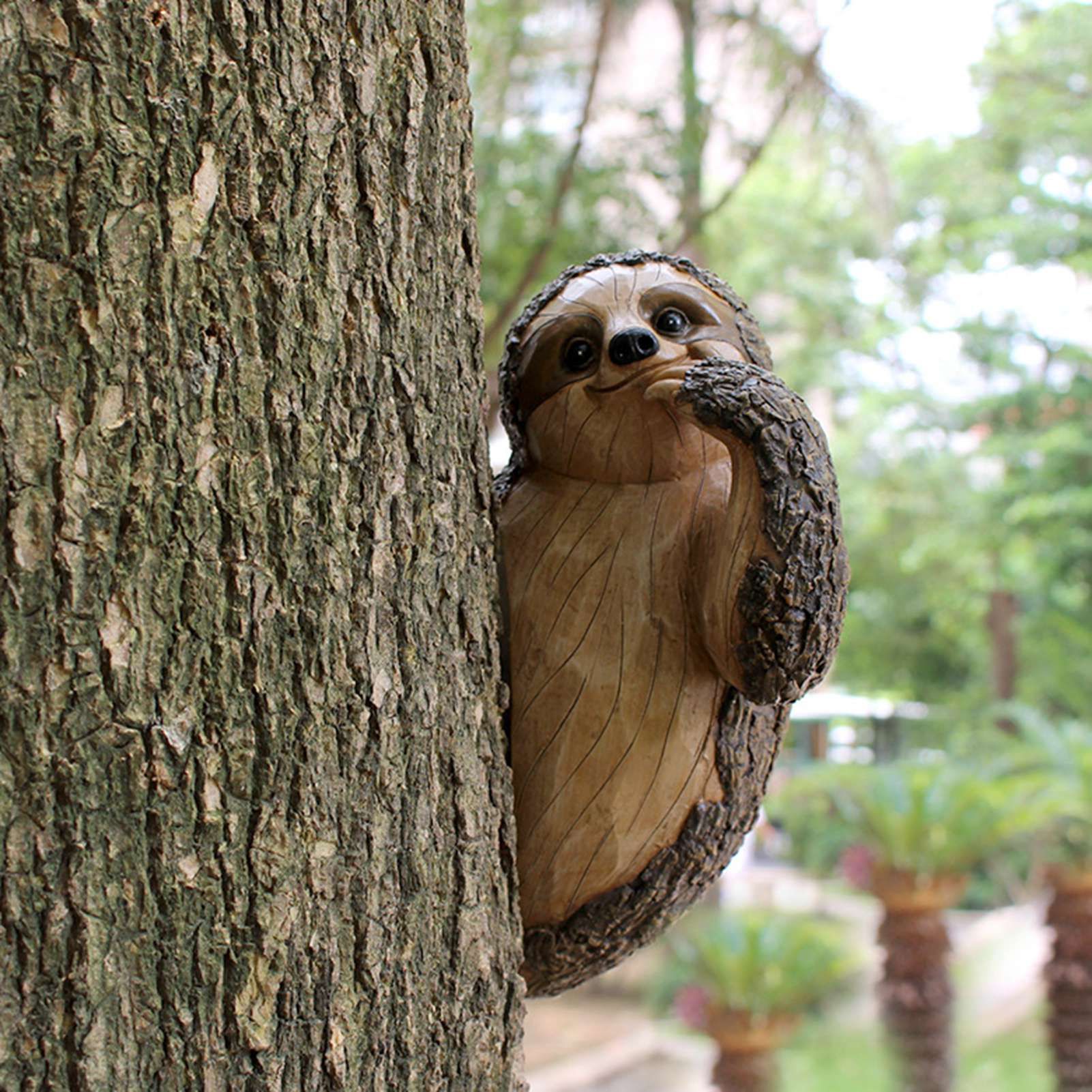 Garden Peeker Sloth Sculptures Lovely Innovative Simulation Resin Waterproof view 10