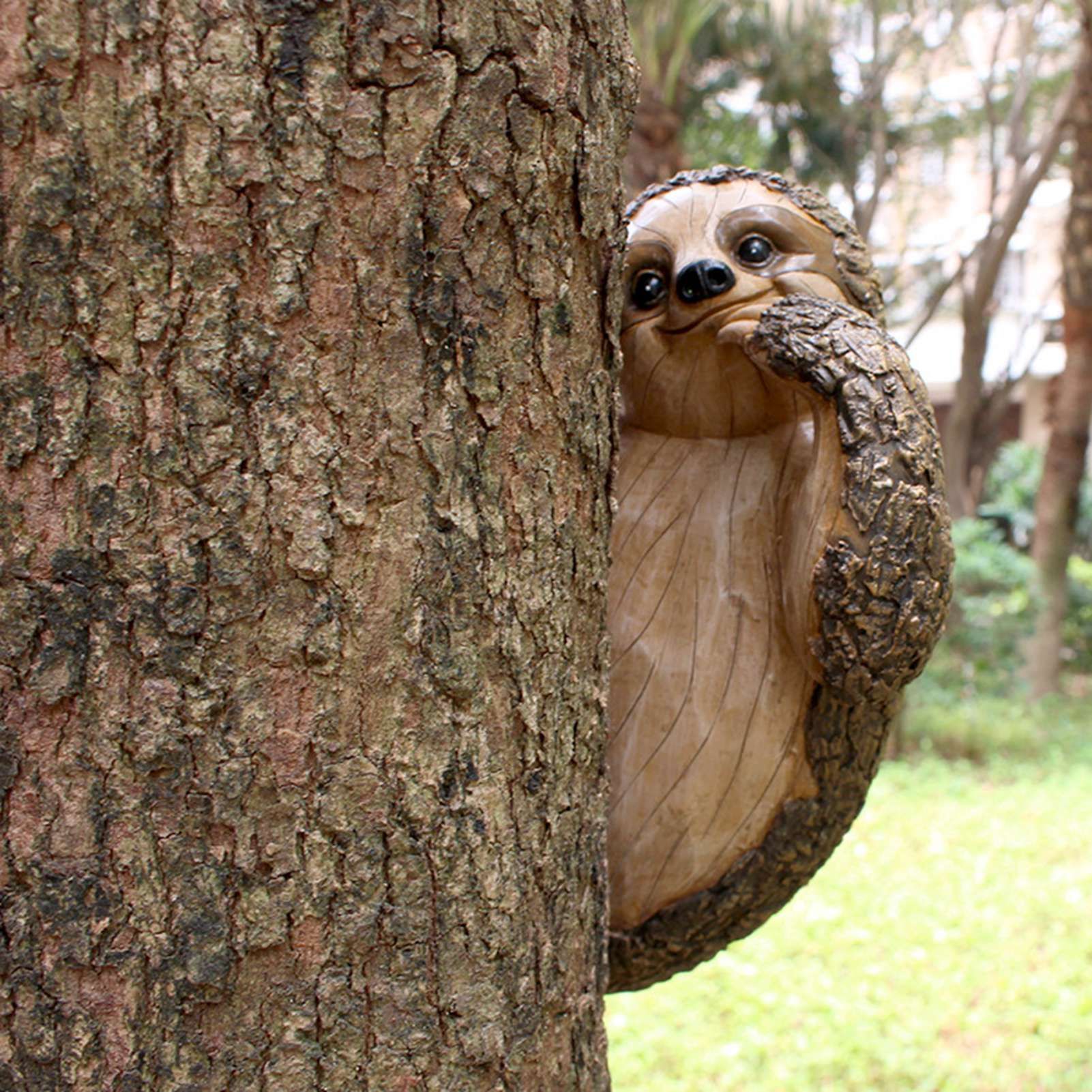 Garden Peeker Sloth Sculptures Lovely Innovative Simulation Resin Waterproof view 12
