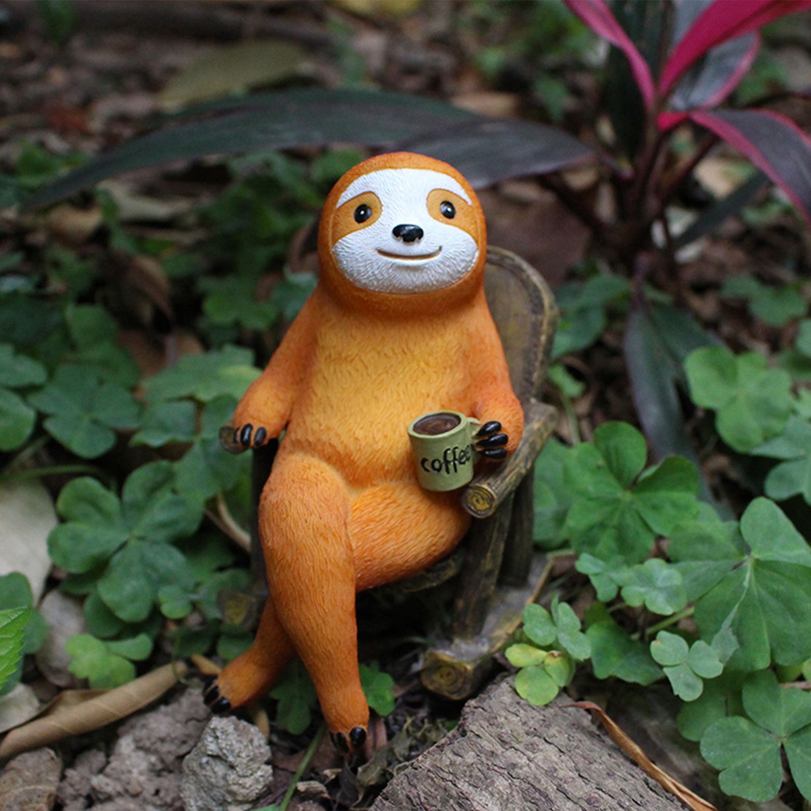 Sloth Statue Lifelike Vivid Exquisite Resin Sloth Figure Ornament Decoration view 12