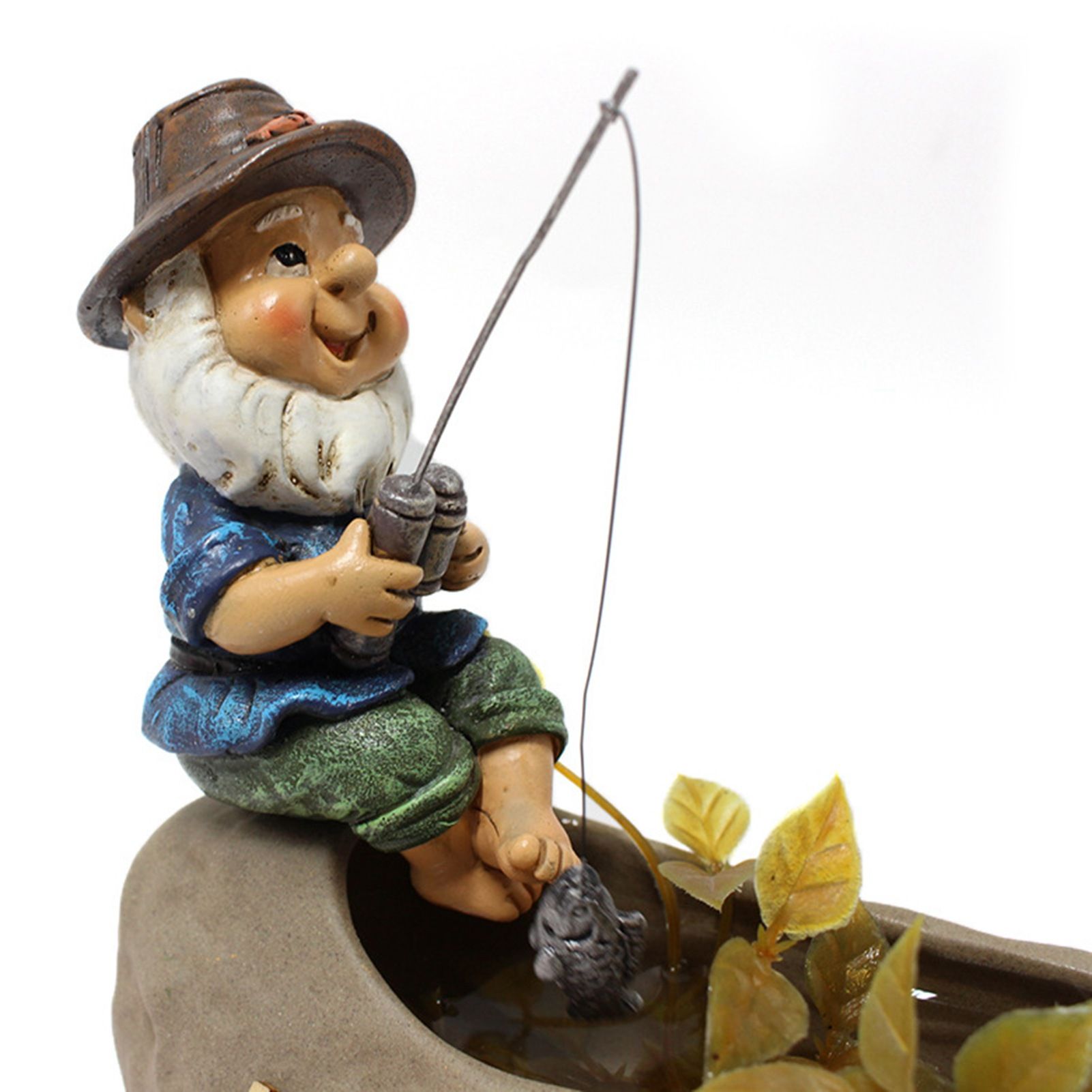 Fishing Man Figurine Bright Colors Lifelike Details Durable Resin Widely Used view 4